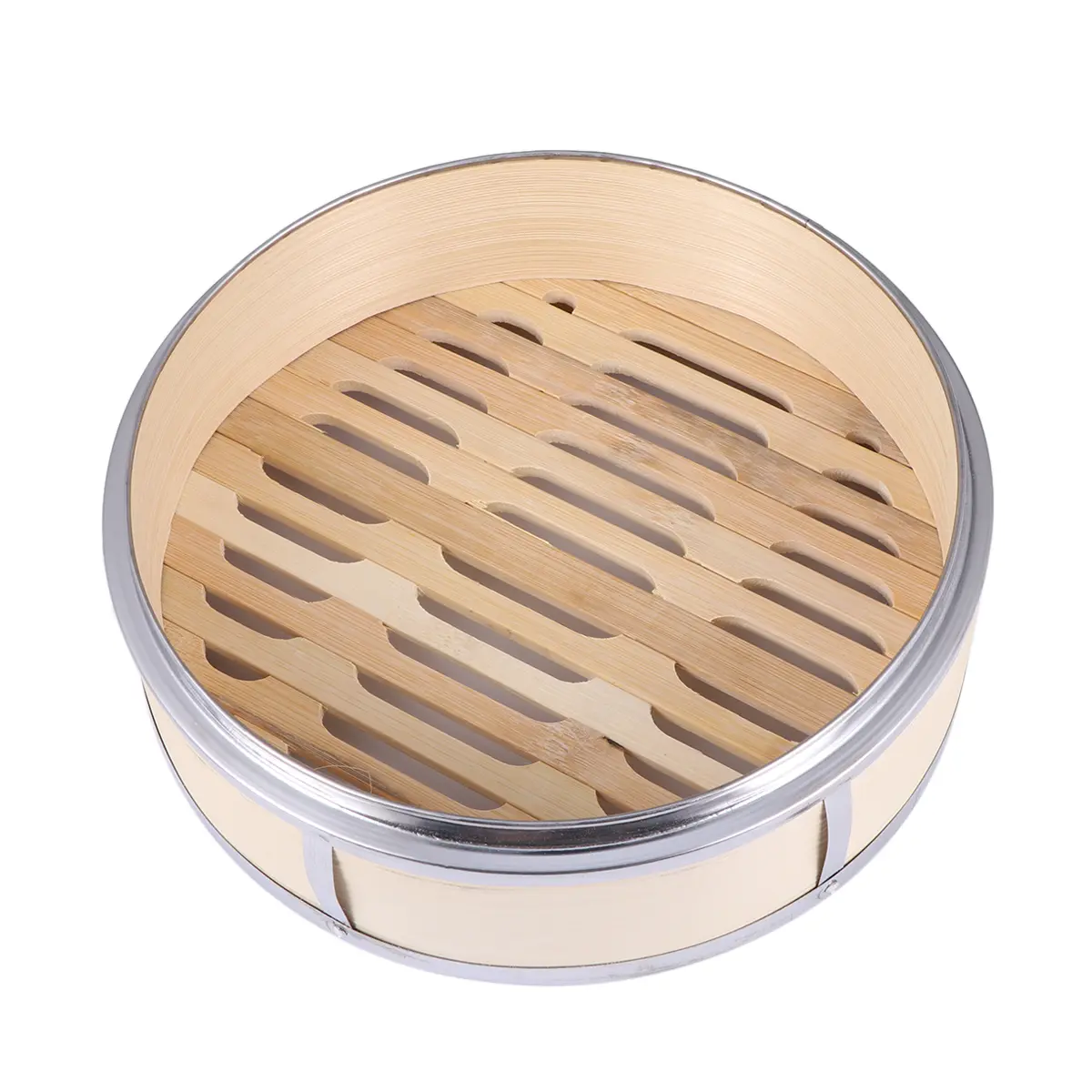 Bamboo Steamer Stainless Steel Banding Food Kitchen Wooden with Cover Practical Eco Friendly Safe Steam Stuffed Buns