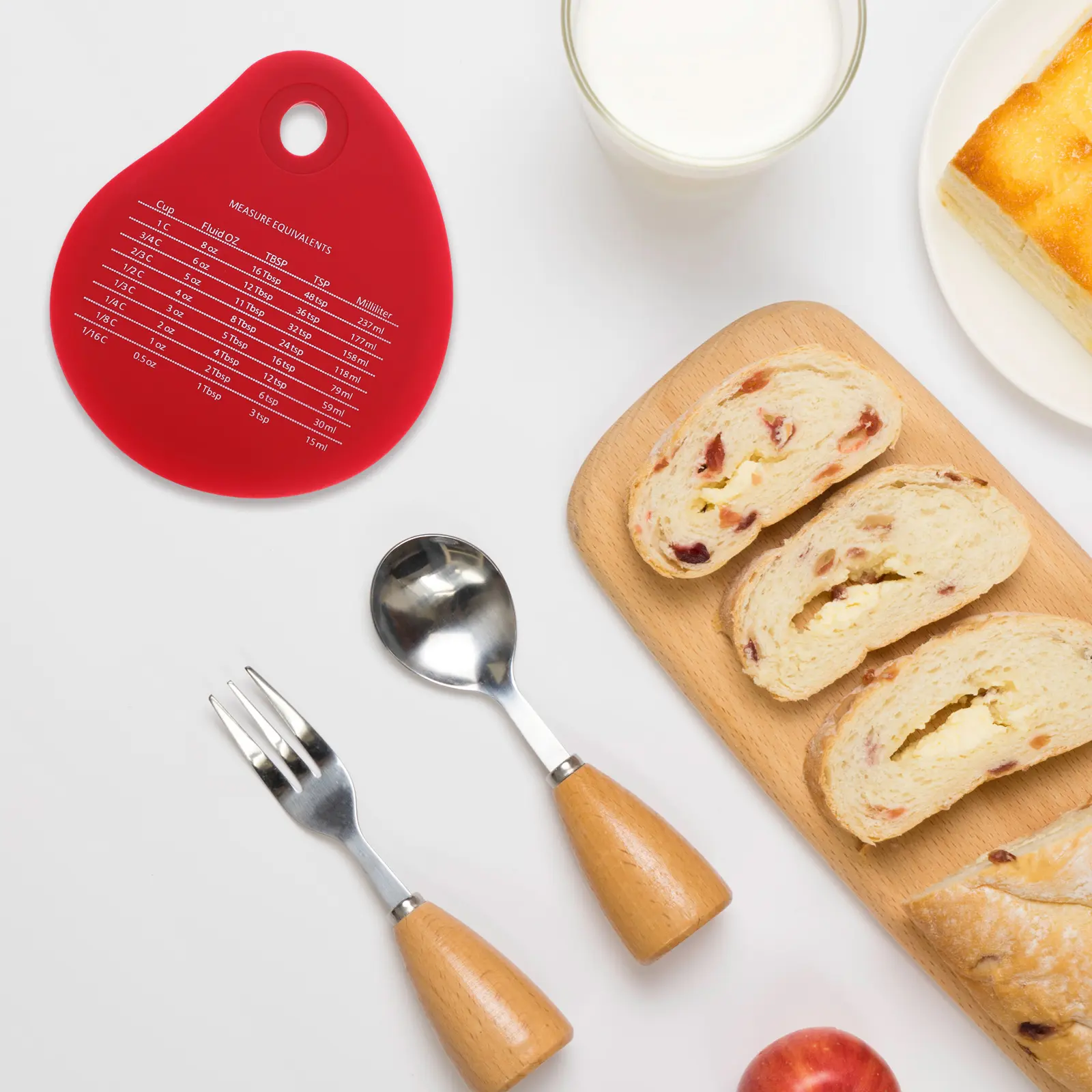 Kitchen Measuring Scraper Silicone ABS Multi-Functional Dough Non-Slip Handle Baking Tool Cake Pizza Vegetable Chopper