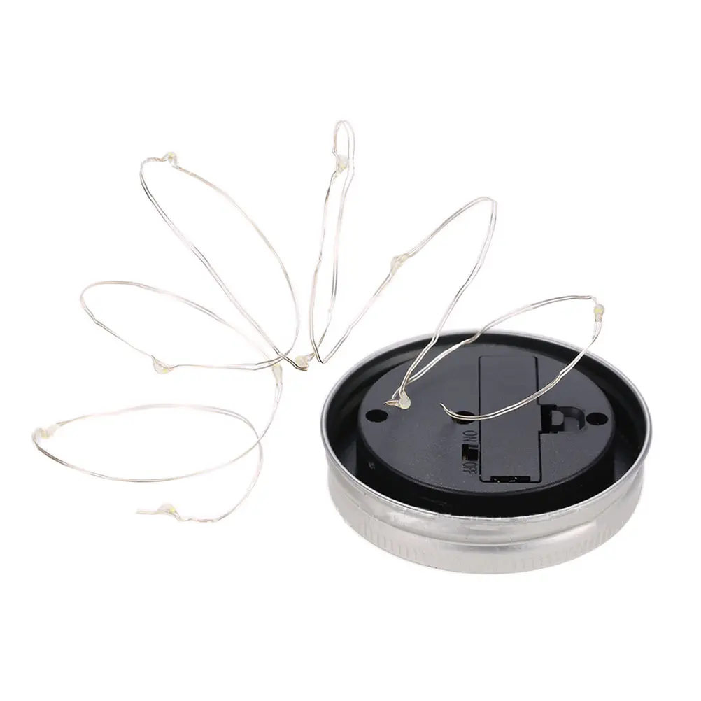 Jar Lid Lights Fairy Solar Lids Led Garden Crack for outside Hanging Outdoor