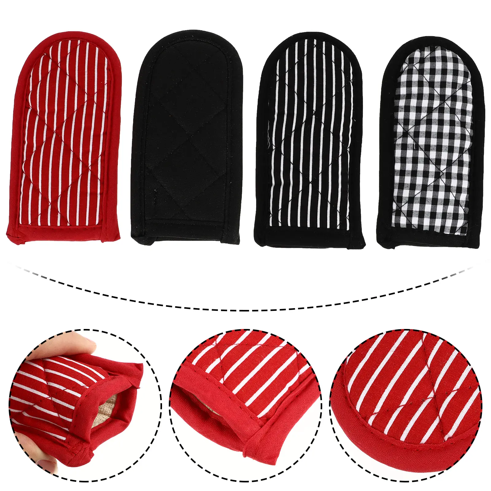 4pcs Heat Resistant Pot H Covers Cotton Anti Scalding Kitchen Tool Pan Grip Sleeve Easy Clean Wear Resistant Smooth