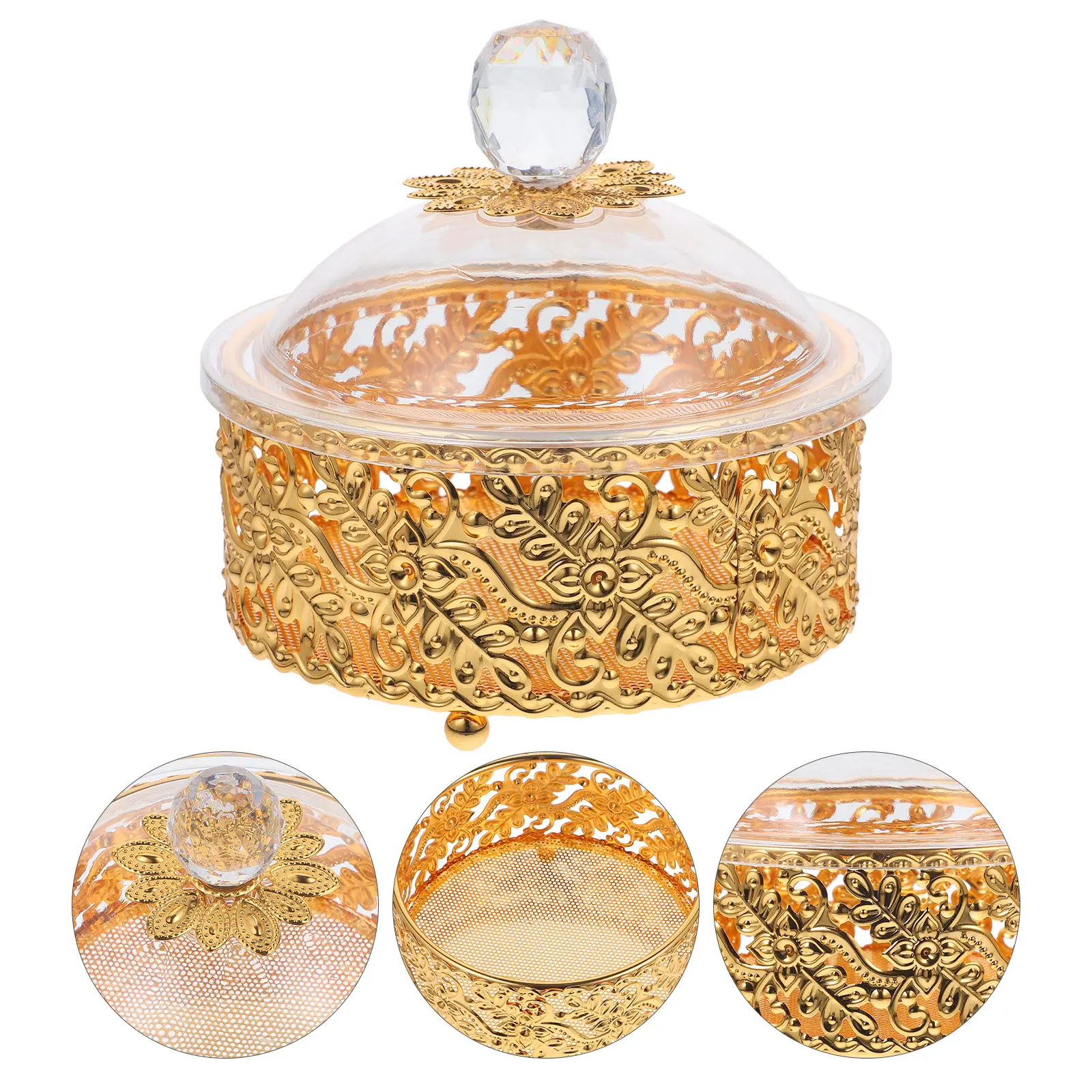 Rustic Kitchen Decor Sugar Jar Snacks Container Spice Storage Bowl Tea Coffee Canister Palace Style Jars Lids Storage