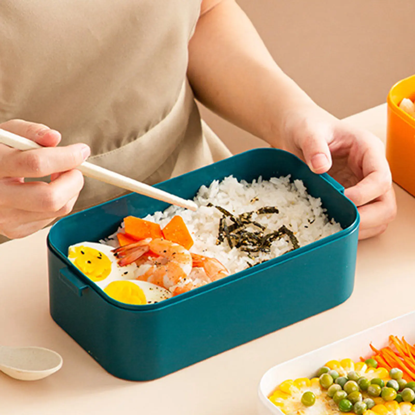 Plastic Lunch Box Microwave Food Container Portable Bento Case Sealed Storage Picnic Box Office Student Fruit Container Heat