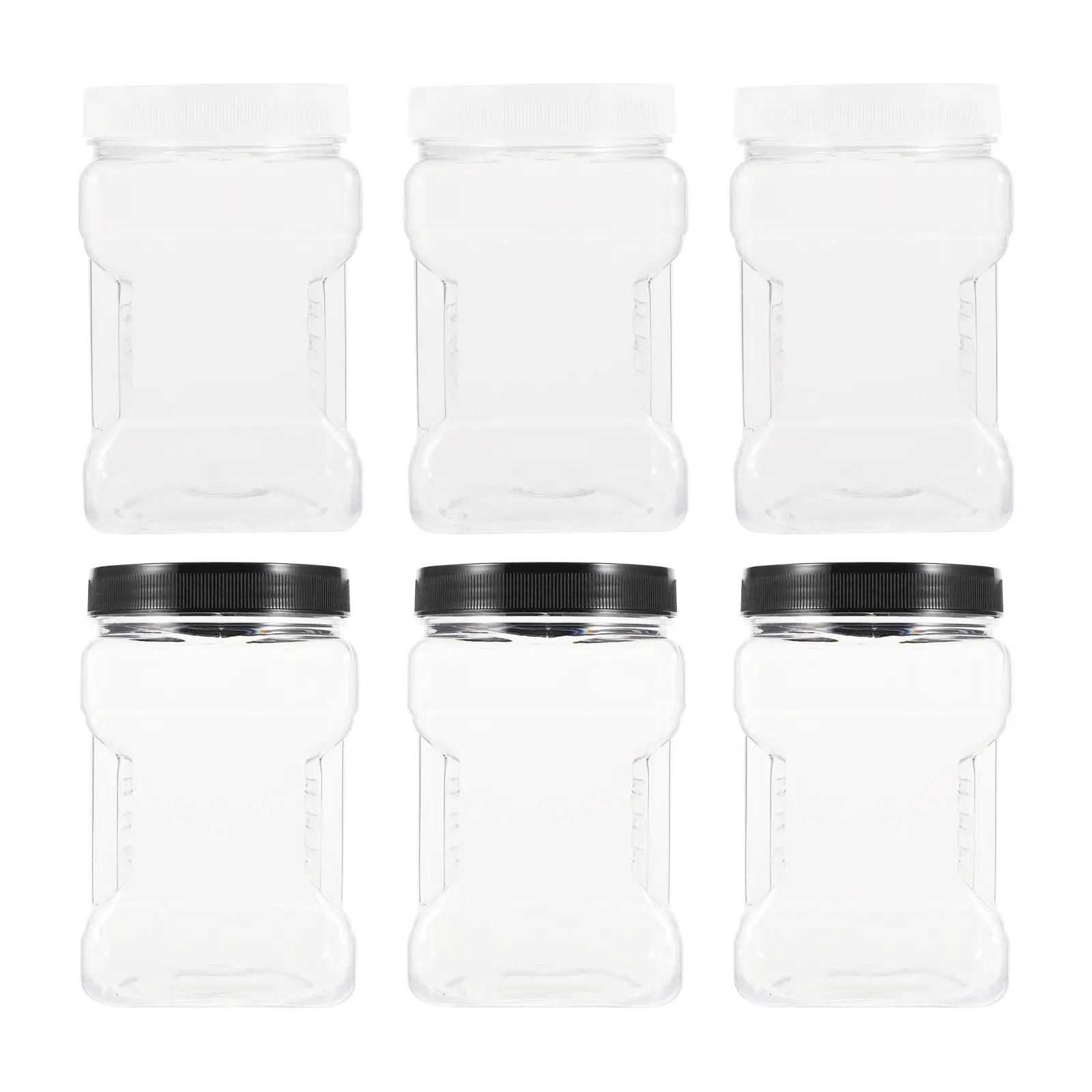 6pcs Plastic Bottles Transparent Kitchen Containers Food Storage Jars Honey Spice Beads Baby Food Storage Suitable For