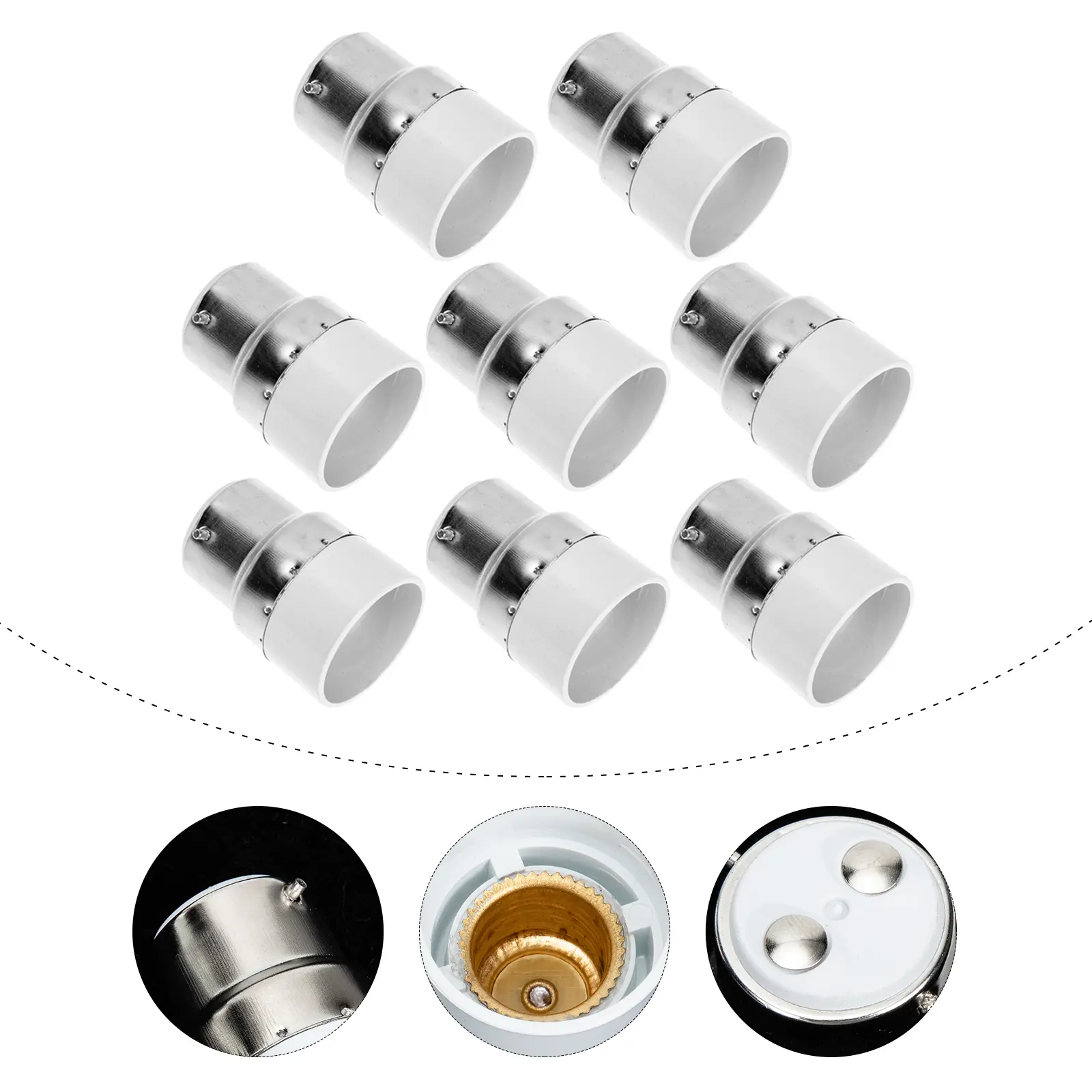 8pcs Lamp Base Adapter Small Light Socket Converter to E14 Bulb Holder Easy Use Safe Anti Burning Plug Replacement