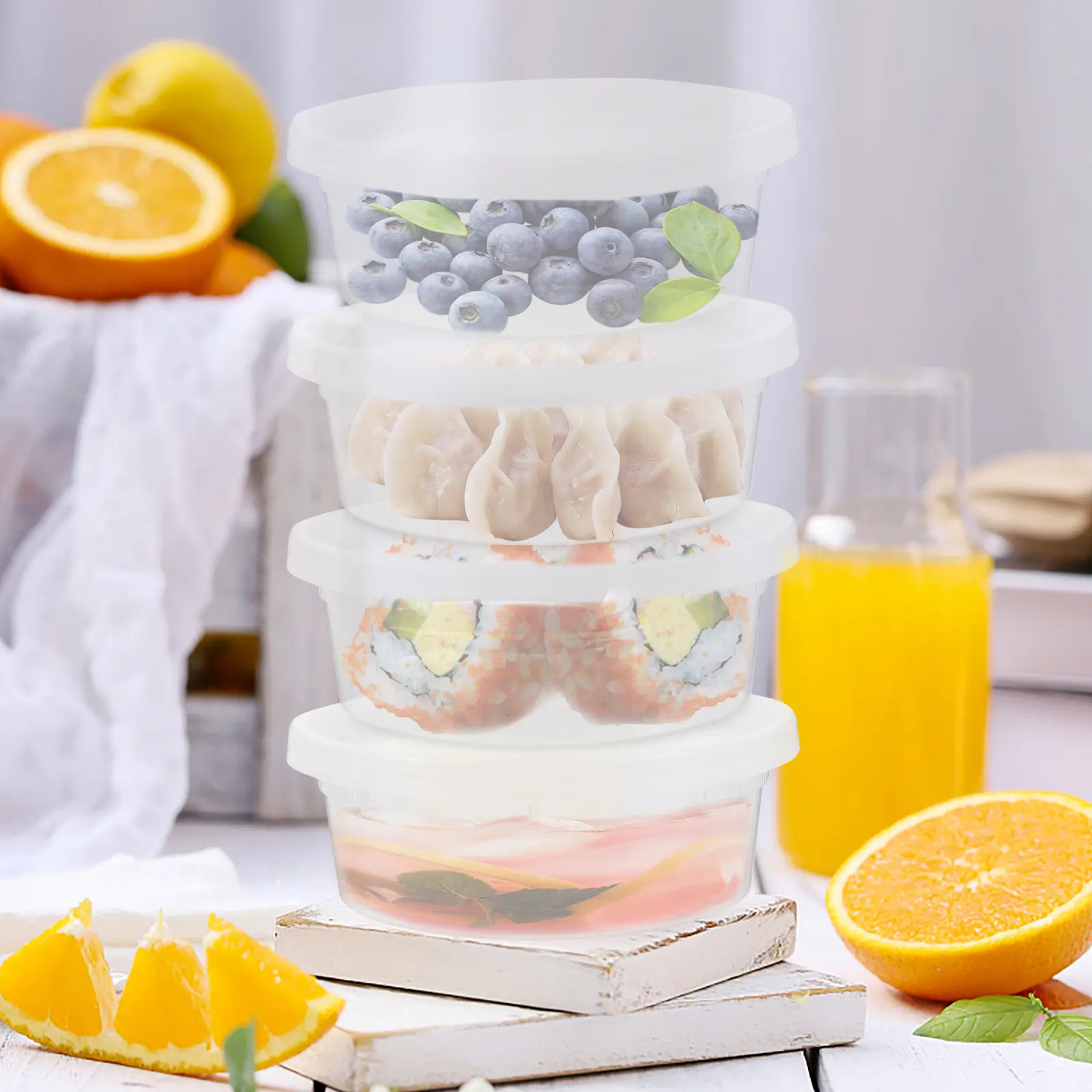 20 Pcs Food Storage Containers with Lids Portion Cups Condiment Box Plastic Pp Meal Prep Sauce Small