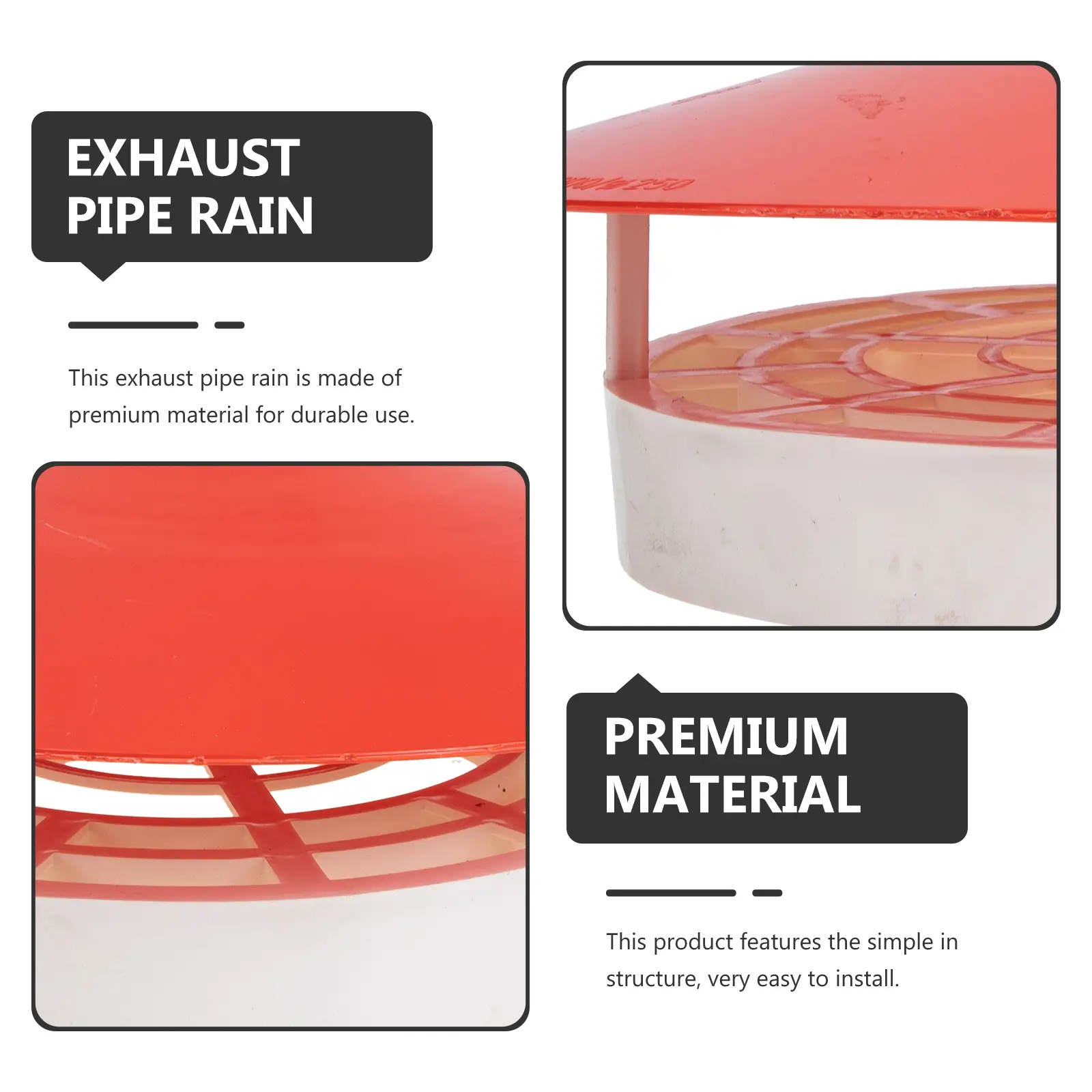 PVC Rain Hat for Bathroom Cover Ventilation Waterproof Chimney Ducting Protector Smoke Tube Cover Roof Vent Caps Exhaust