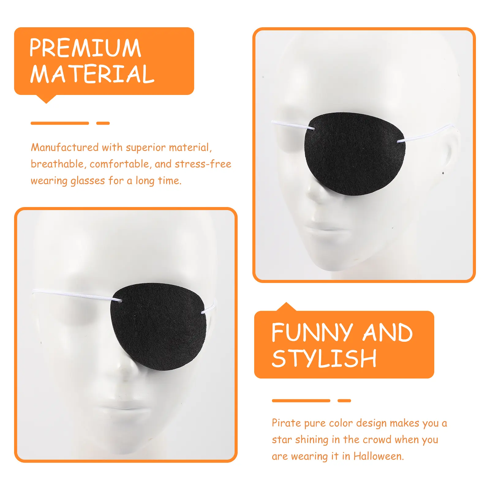 10 Pcs Halloween Cosplay Eye Patches Pirate Sticker Costumes for Adults Masquerade Accessories Mask Child