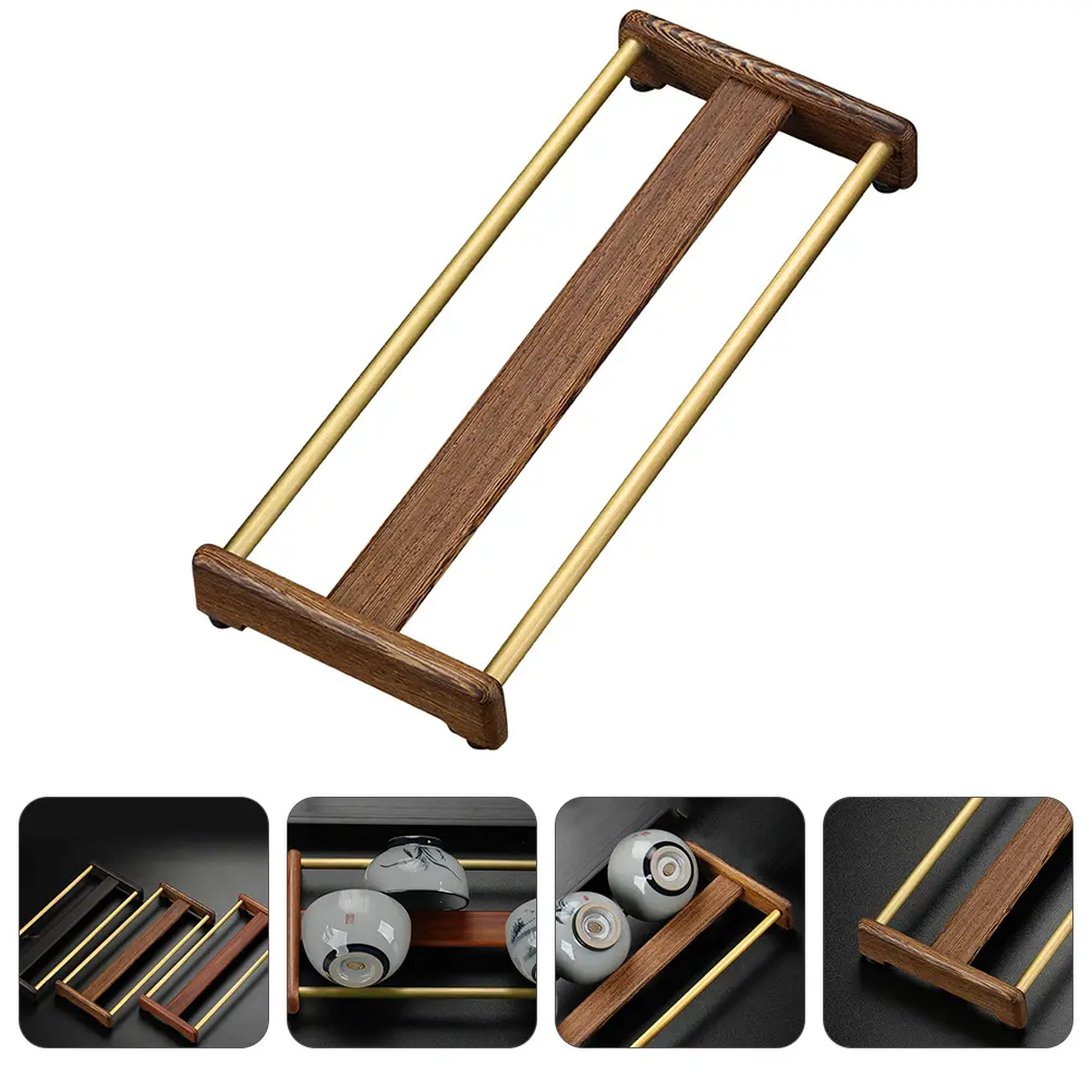 Wooden Teacup Holder High Quality Desktop ganizer Shelf Cup Drying Rack Ceremony Accessories Storage Rack Wooden Material