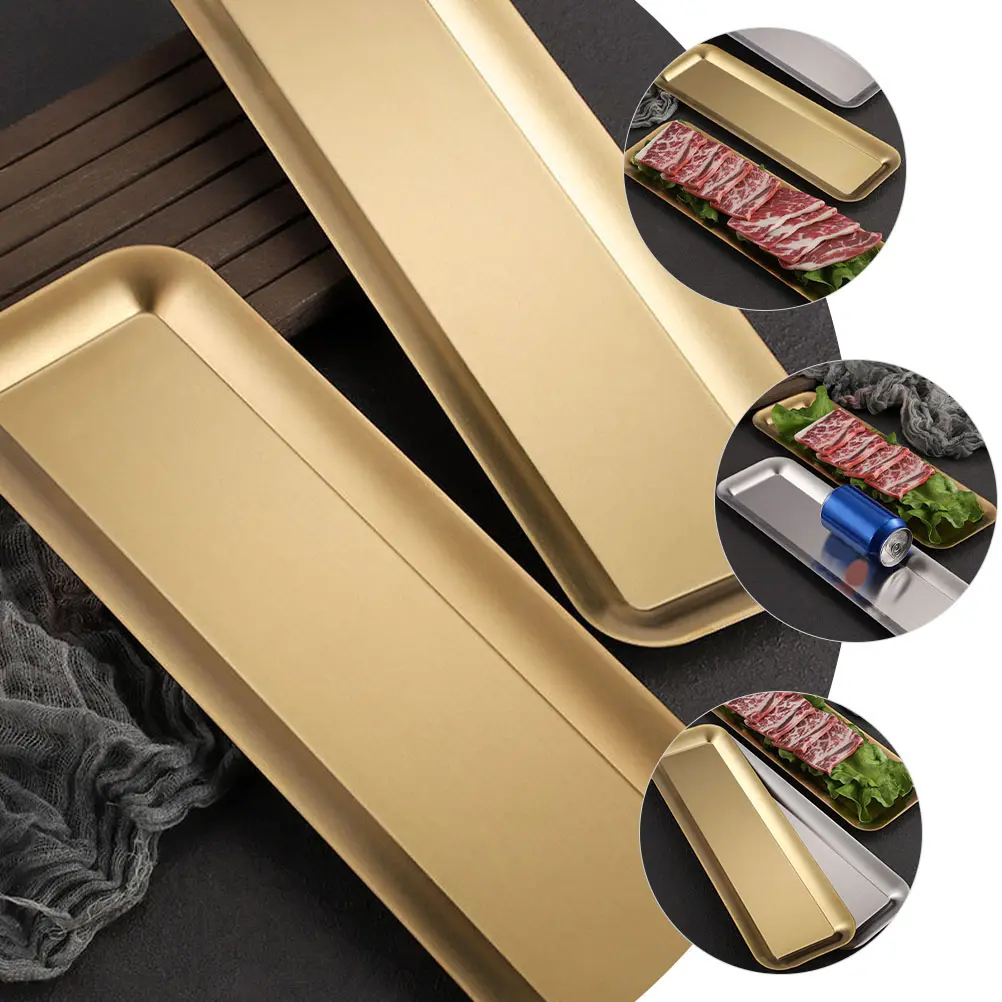 Stainless Steel Sushi Plate Practical Japanese Restaurant Party Family Dinner Simple Style Sushi Plates Home Hotel