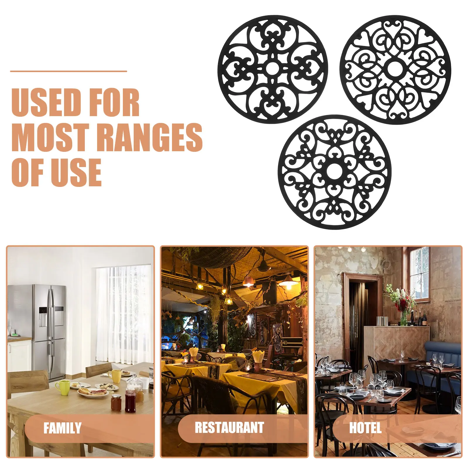 3 Pcs Silicone Pot Holder Anti-scalding Pad Hot Pads for Table Warm Mats Countertop Heat Insulation Kitchen Silica Gel