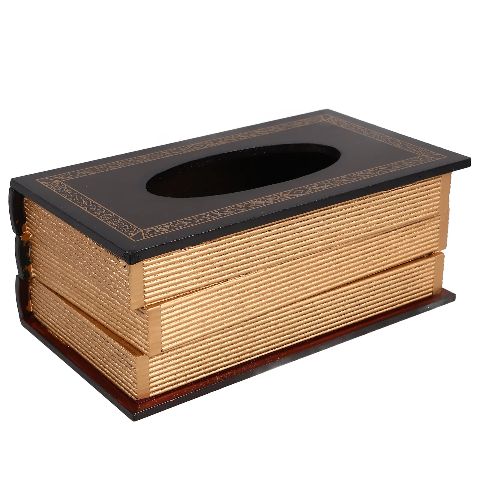 Vintage Style Large Capacity Wooden Tissue Box Holder Sturdy Retro Reusable Paper Towel Storage ganizer for Home