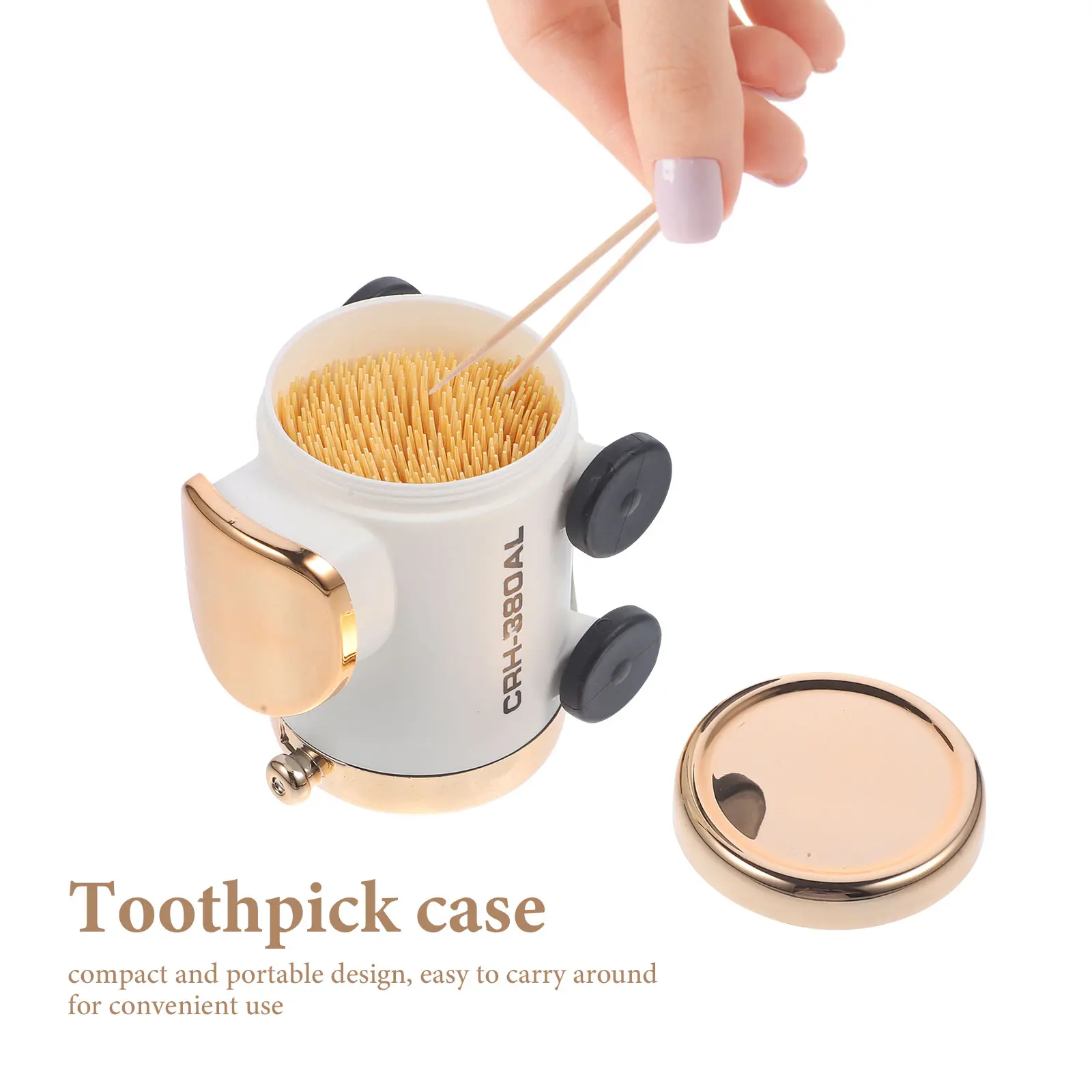 Japanese Style Mini White Train Toothpick Box Portable Dustproof Plastic Storage Dispenser Classic Design Elegant Appearance