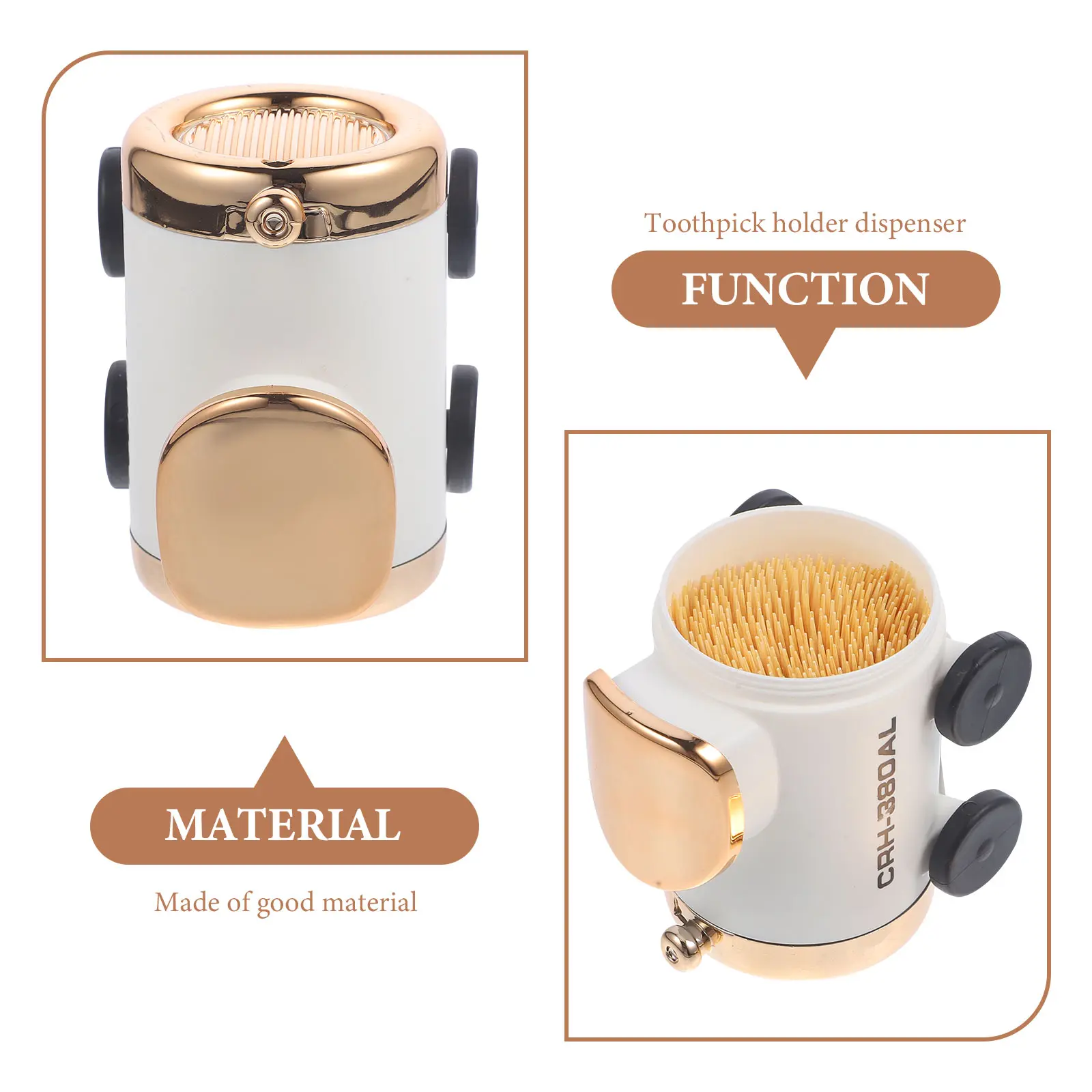 Japanese Style Mini White Train Toothpick Box Portable Dustproof Plastic Storage Dispenser Classic Design Elegant Appearance