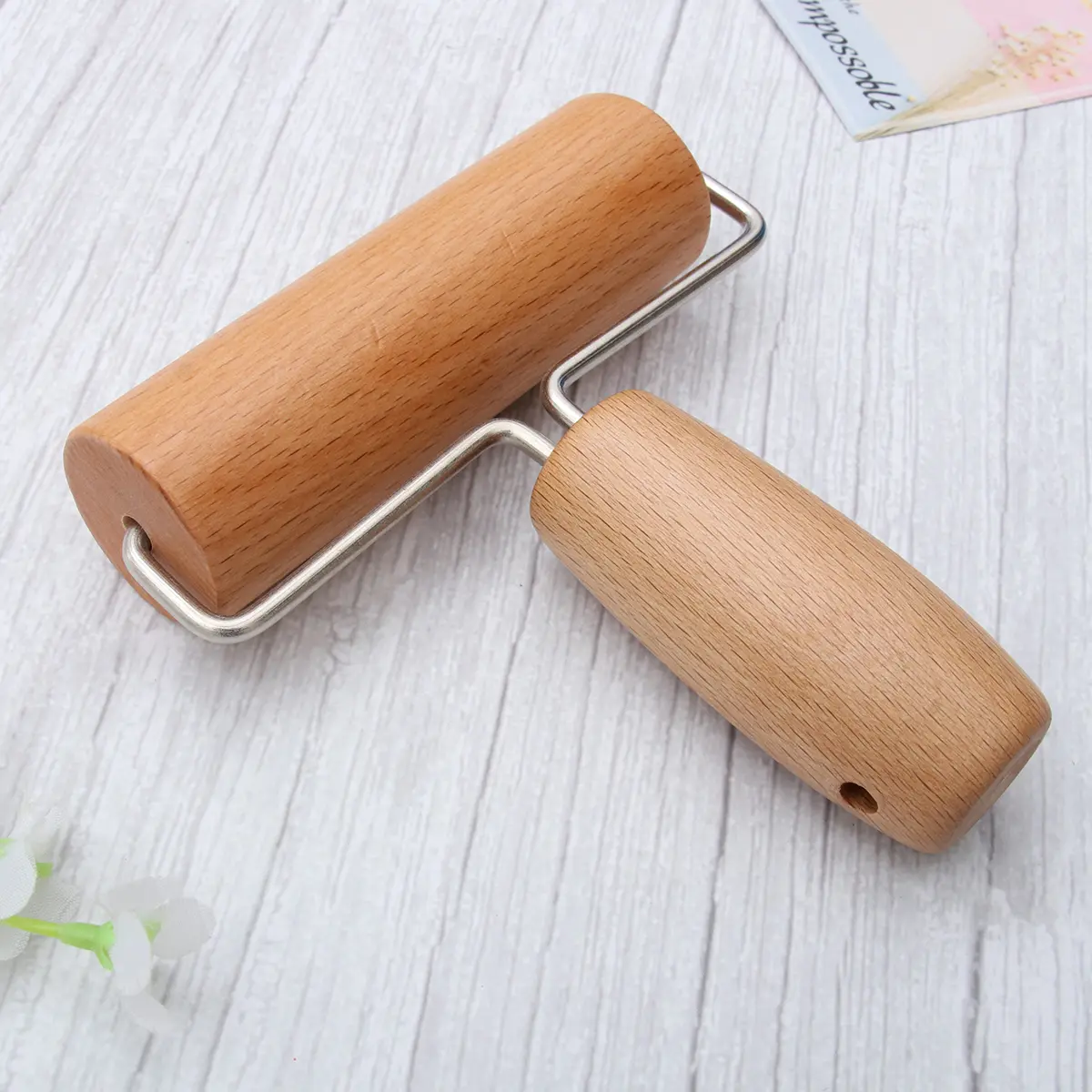 Wooden Rolling Pin for Baking Nonstick Lightweight Dough Roller Consistent Thickness Perfect Portable Easy Clean