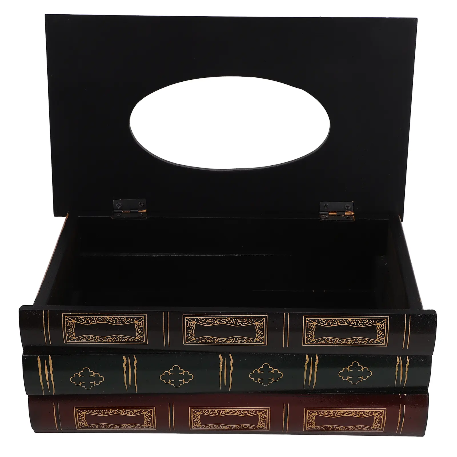 Vintage Style Large Capacity Wooden Tissue Box Holder Sturdy Retro Reusable Paper Towel Storage ganizer for Home