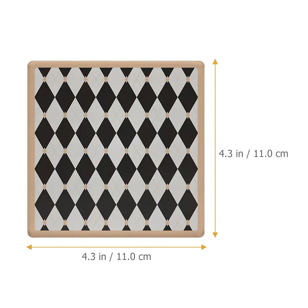 Heat Insulated Placemat Retro Black White Rhombus Coaster Mat Mold Resistant Tableware Pad Anti Scald Dining Supplies