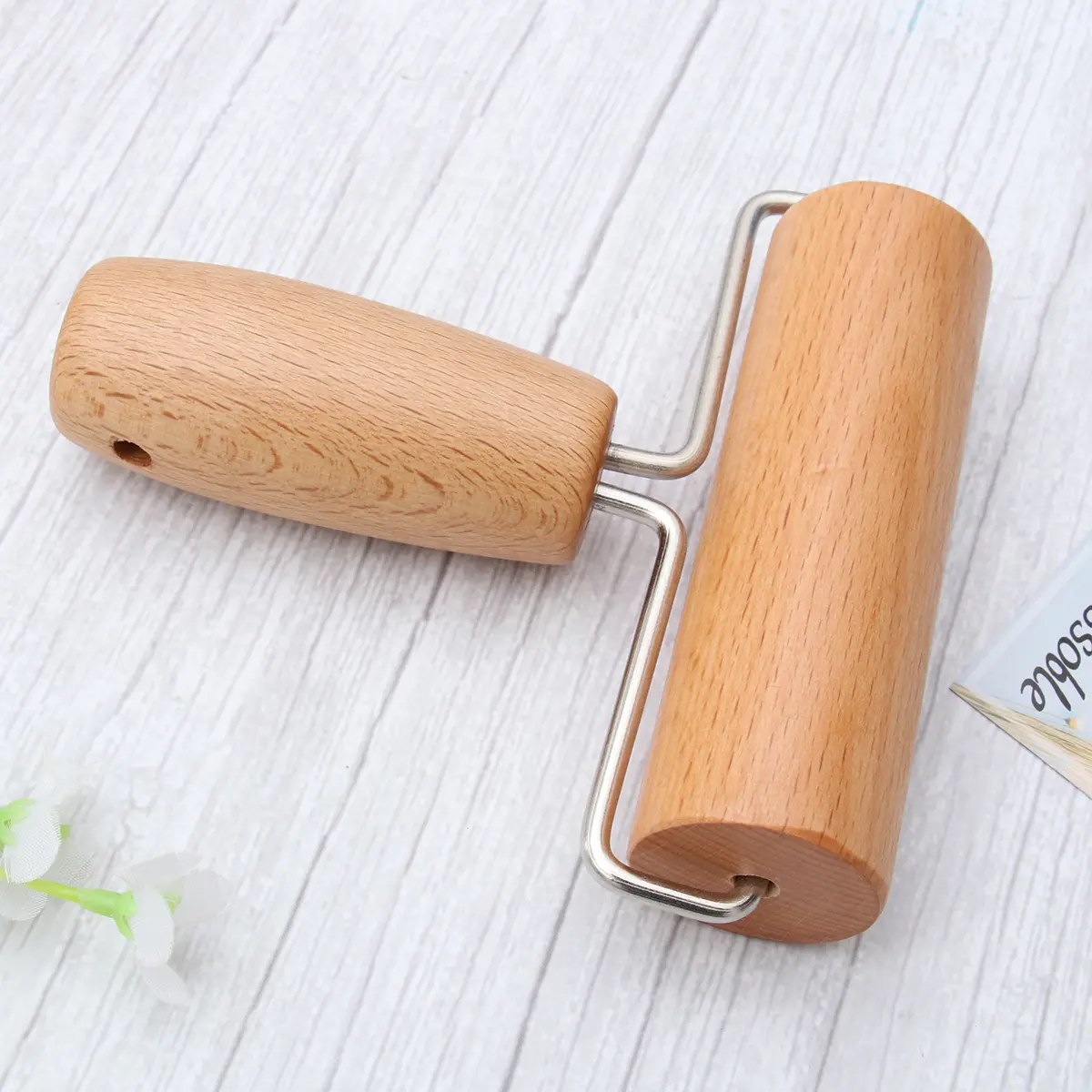 Wooden Rolling Pin for Baking Nonstick Lightweight Dough Roller Consistent Thickness Perfect Portable Easy Clean