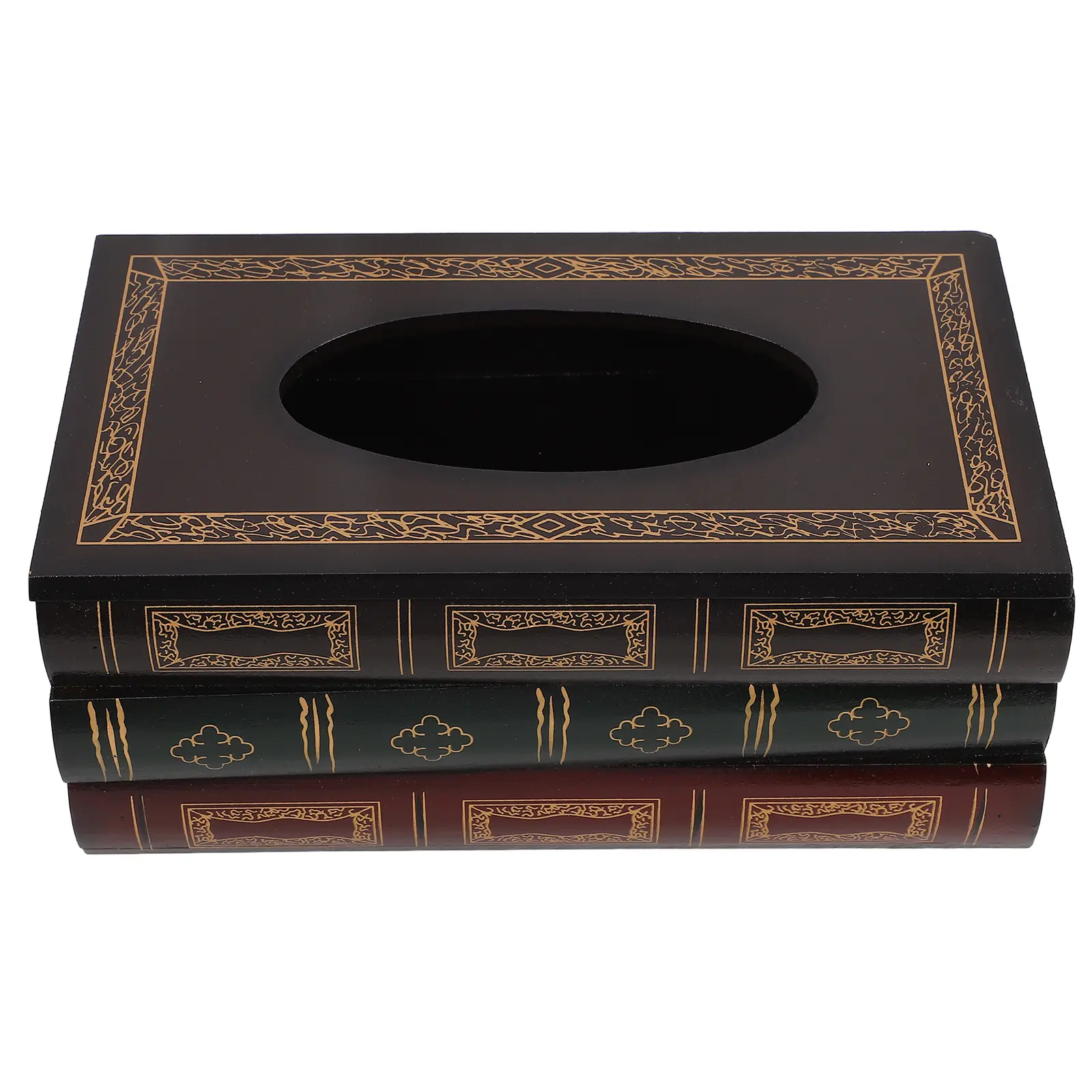 Vintage Style Large Capacity Wooden Tissue Box Holder Sturdy Retro Reusable Paper Towel Storage ganizer for Home
