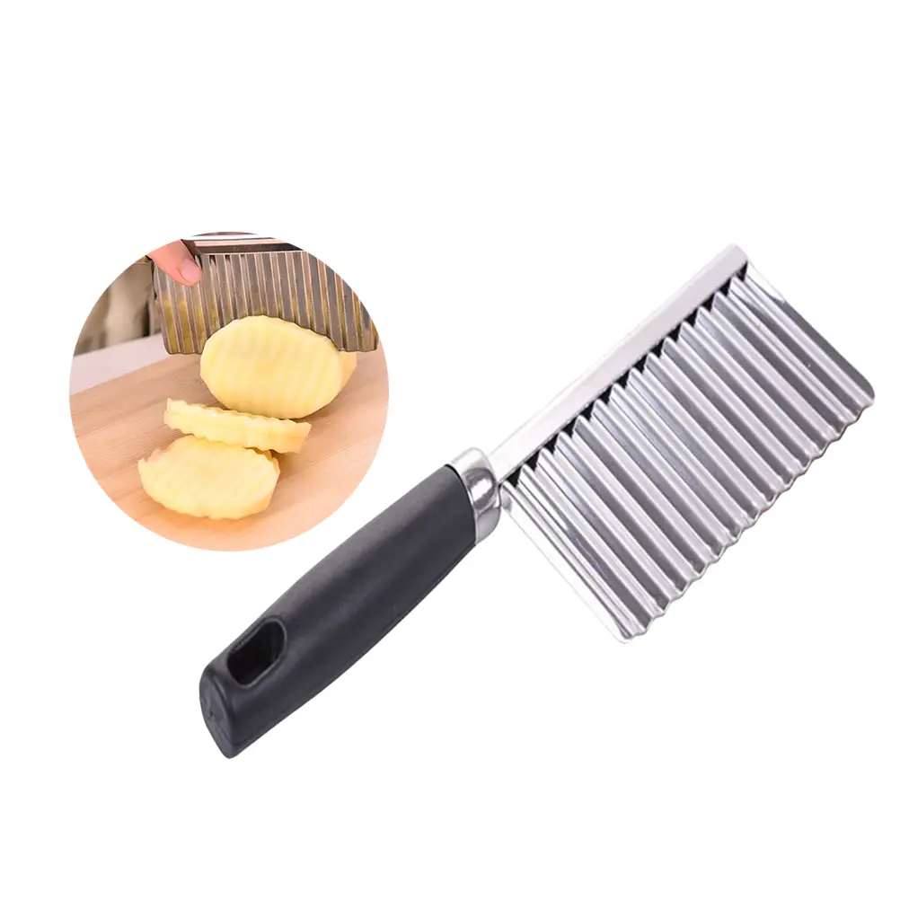 Wavy Potato Stainless Steel Blade Skid-proof Handle Multi-functional Slicer for Kitchen Carrot Cucumber French Fry
