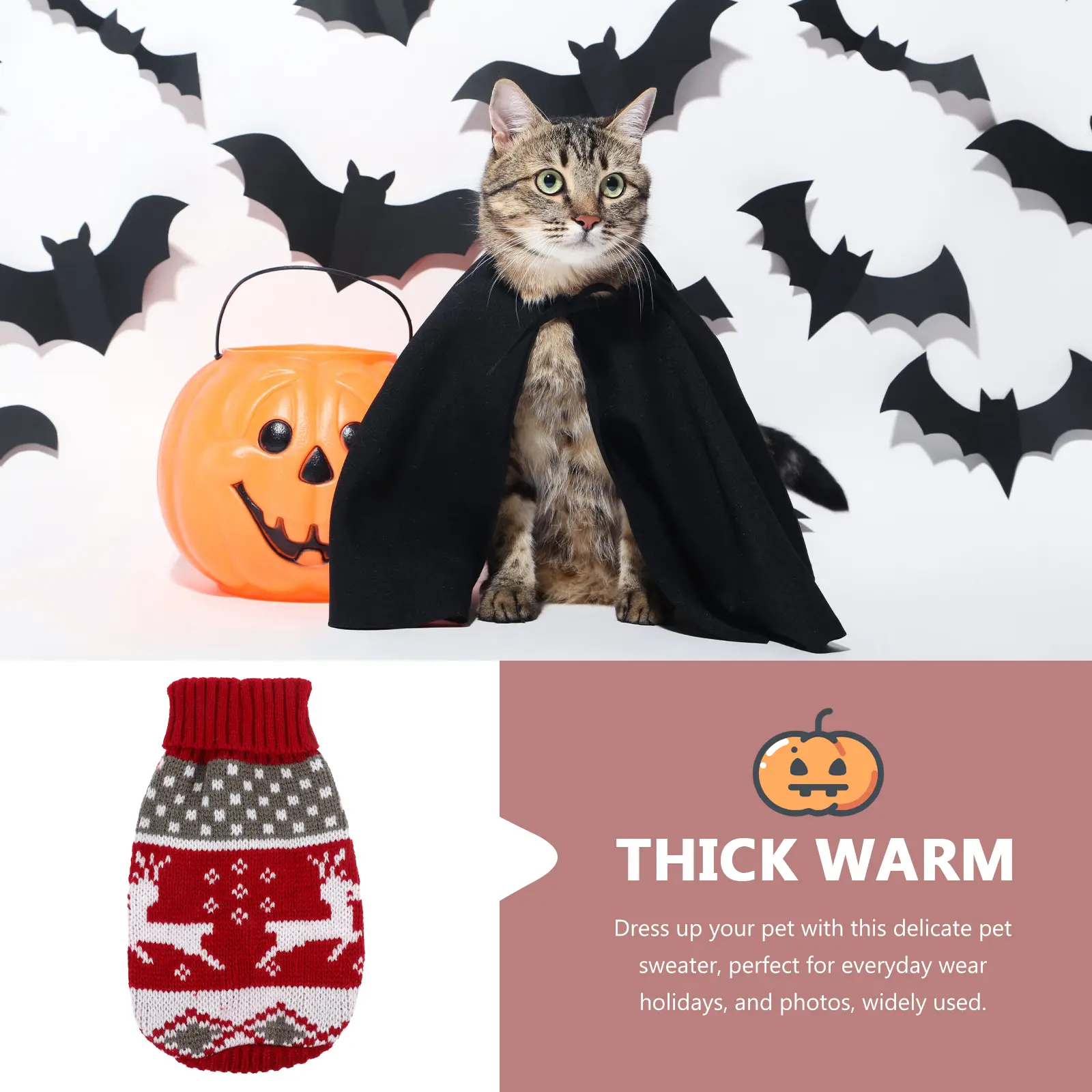 Christmas Pumpkin Sweater Dog Costume Party Puppy Winter Jacket Costumes Holiday Outfits Knitwear Man