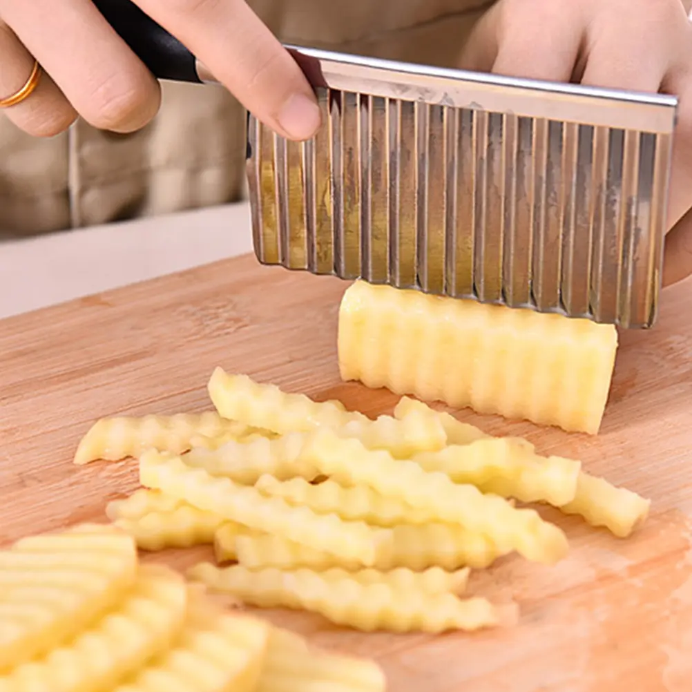 Wavy Potato Stainless Steel Blade Skid-proof Handle Multi-functional Slicer for Kitchen Carrot Cucumber French Fry