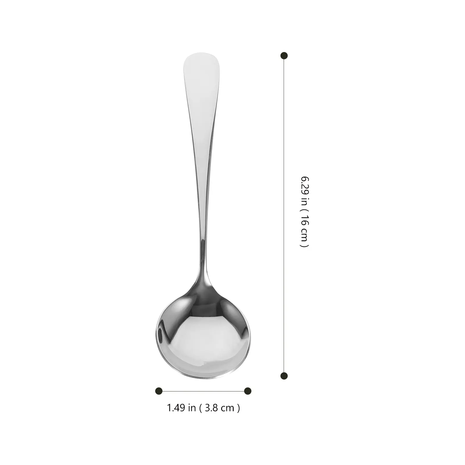 Stainless Steel Soup Spoon 3 5mm Thick Silver Kitchen Tool for Serving Ramen Porridge Multi function h held thick food spoon