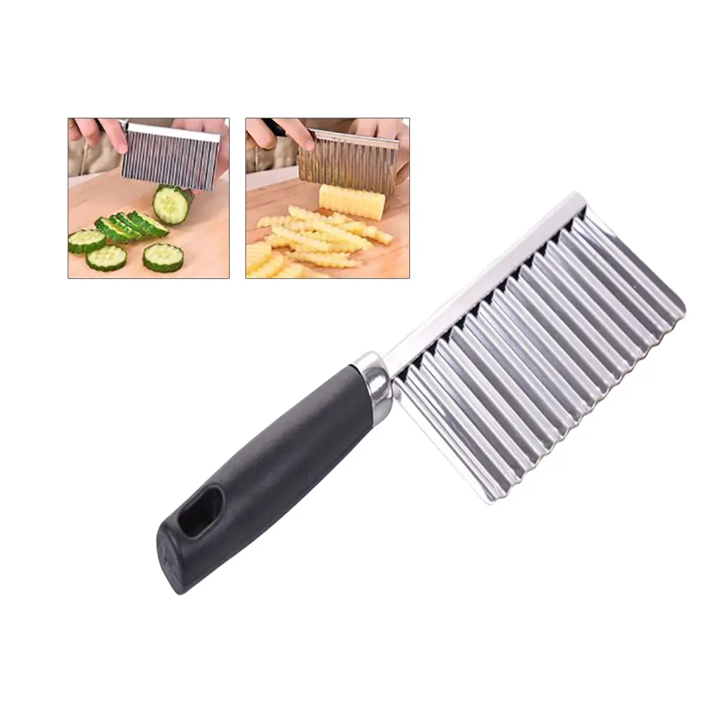 Wavy Potato Stainless Steel Blade Skid-proof Handle Multi-functional Slicer for Kitchen Carrot Cucumber French Fry