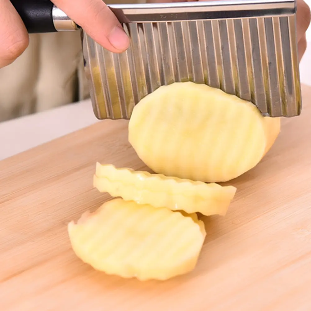 Wavy Potato Stainless Steel Blade Skid-proof Handle Multi-functional Slicer for Kitchen Carrot Cucumber French Fry