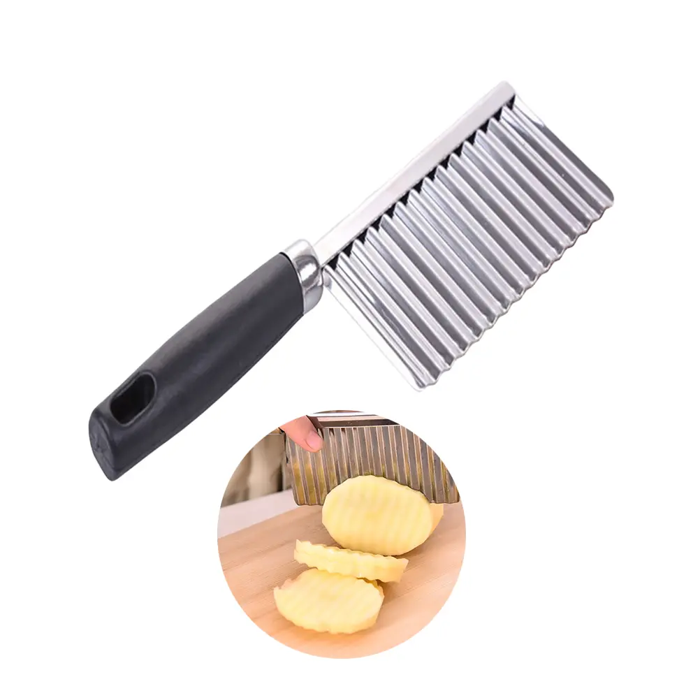 Wavy Potato Stainless Steel Blade Skid-proof Handle Multi-functional Slicer for Kitchen Carrot Cucumber French Fry