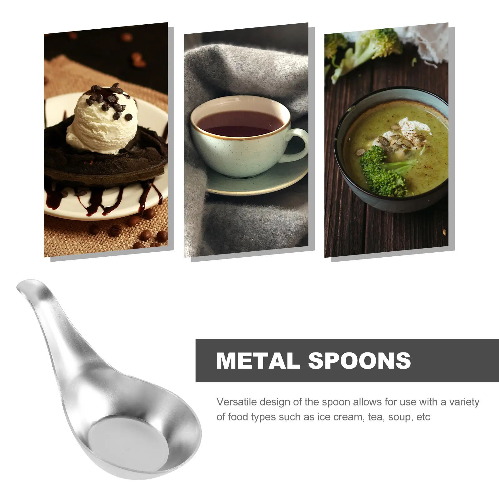 s Stainless Steel Sauce Spoon Iced 304 Restaurant Caviar Cream Cold Dipping Seasoning Small Tasting Dessert Yogurt Mixing Metal