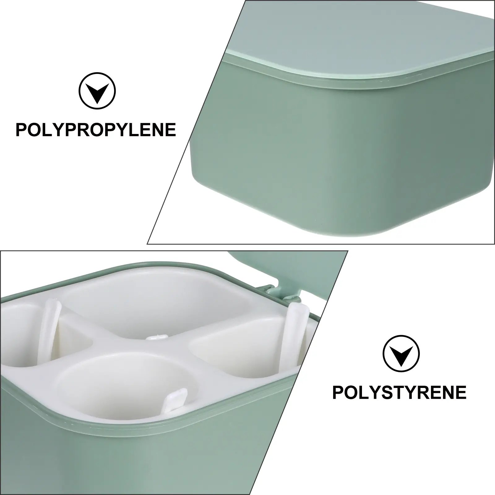1 set Box with Lid Spice Storage Container Kitchen Organizer Tool Removable Compartments for Salt Sugar Garlic for Seasoning