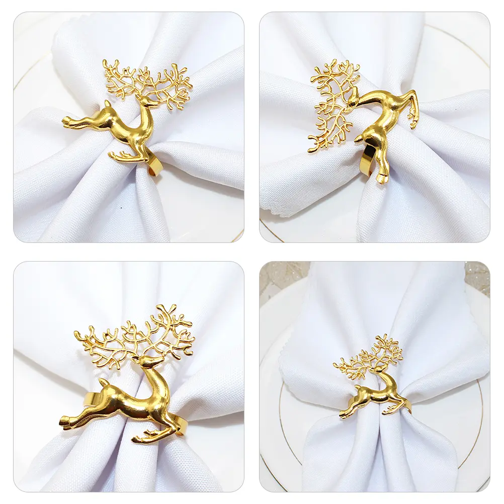 2 Pcs Winter Child Christmas Decoration Decorations Alloy Holiday Napkin Holders