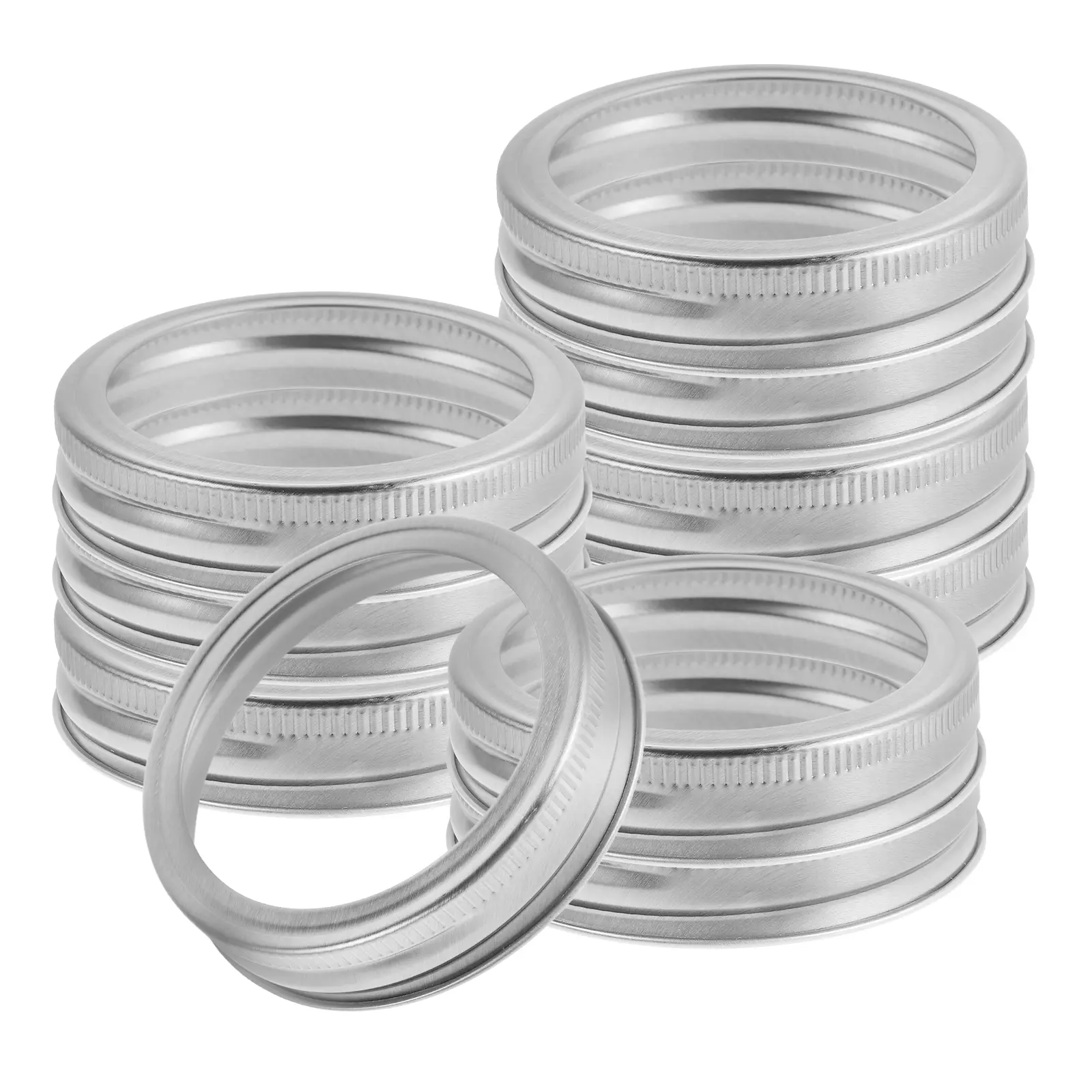 24 Pcs Stainless Steel Mason Jar Lids Mouth Tinplate Wide Canning Replacement Ring