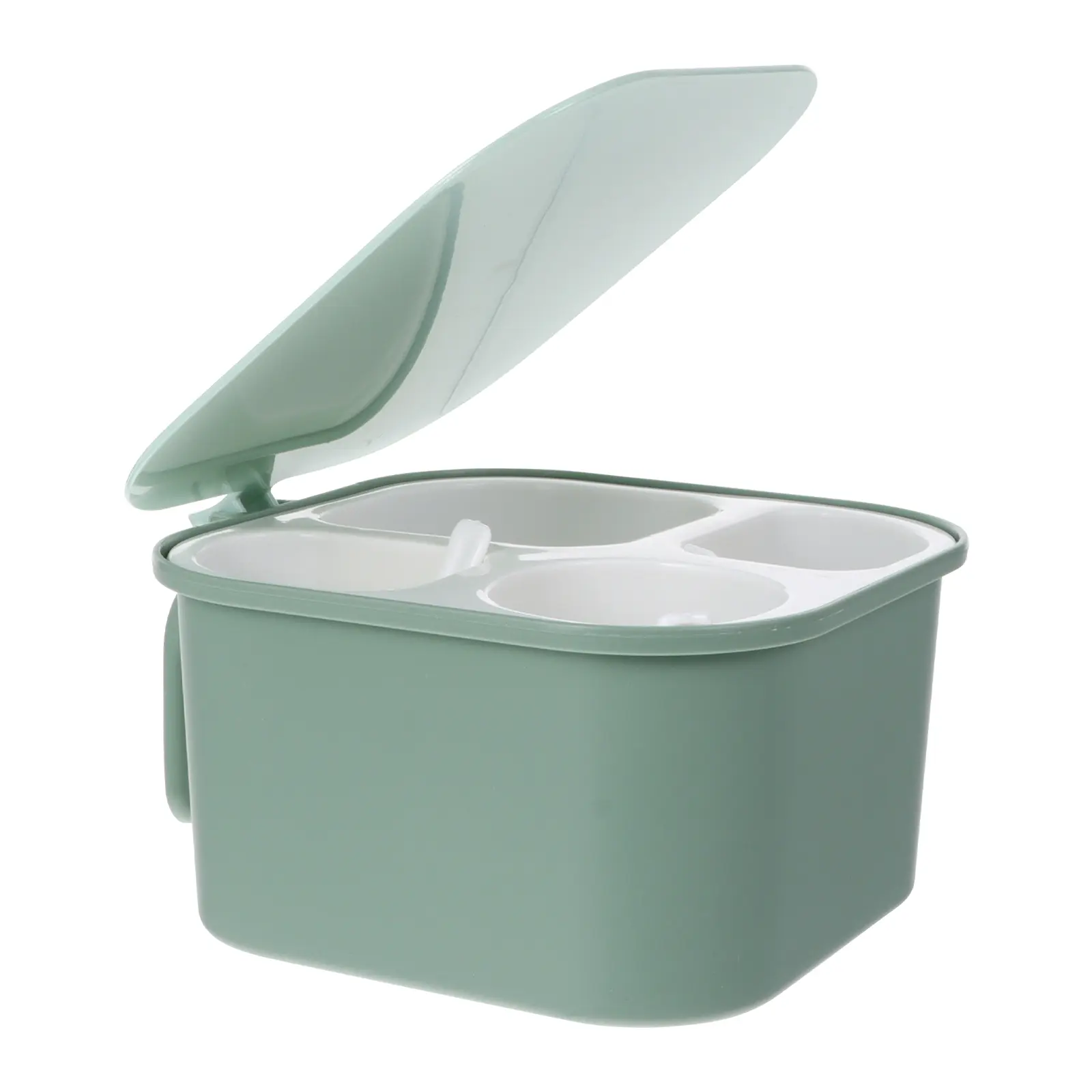 1 set Box with Lid Spice Storage Container Kitchen Organizer Tool Removable Compartments for Salt Sugar Garlic for Seasoning