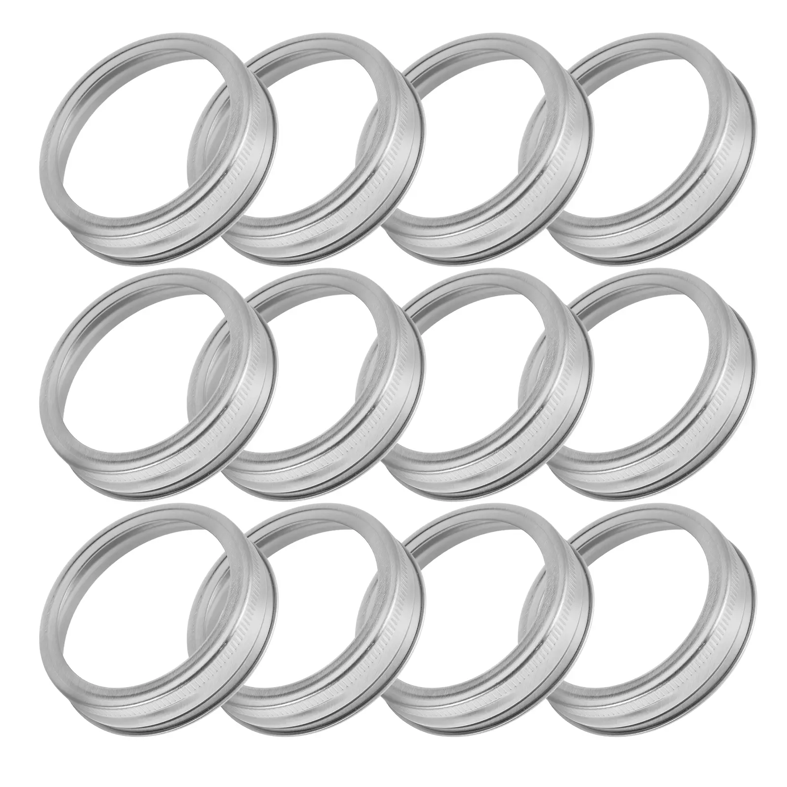 24 Pcs Stainless Steel Mason Jar Lids Mouth Tinplate Wide Canning Replacement Ring