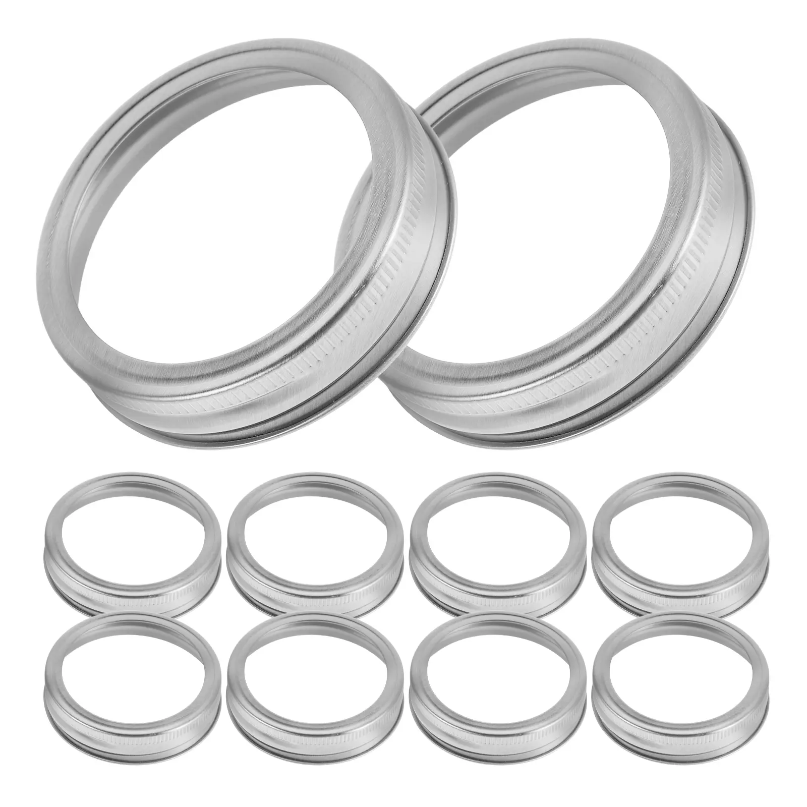 24 Pcs Stainless Steel Mason Jar Lids Mouth Tinplate Wide Canning Replacement Ring