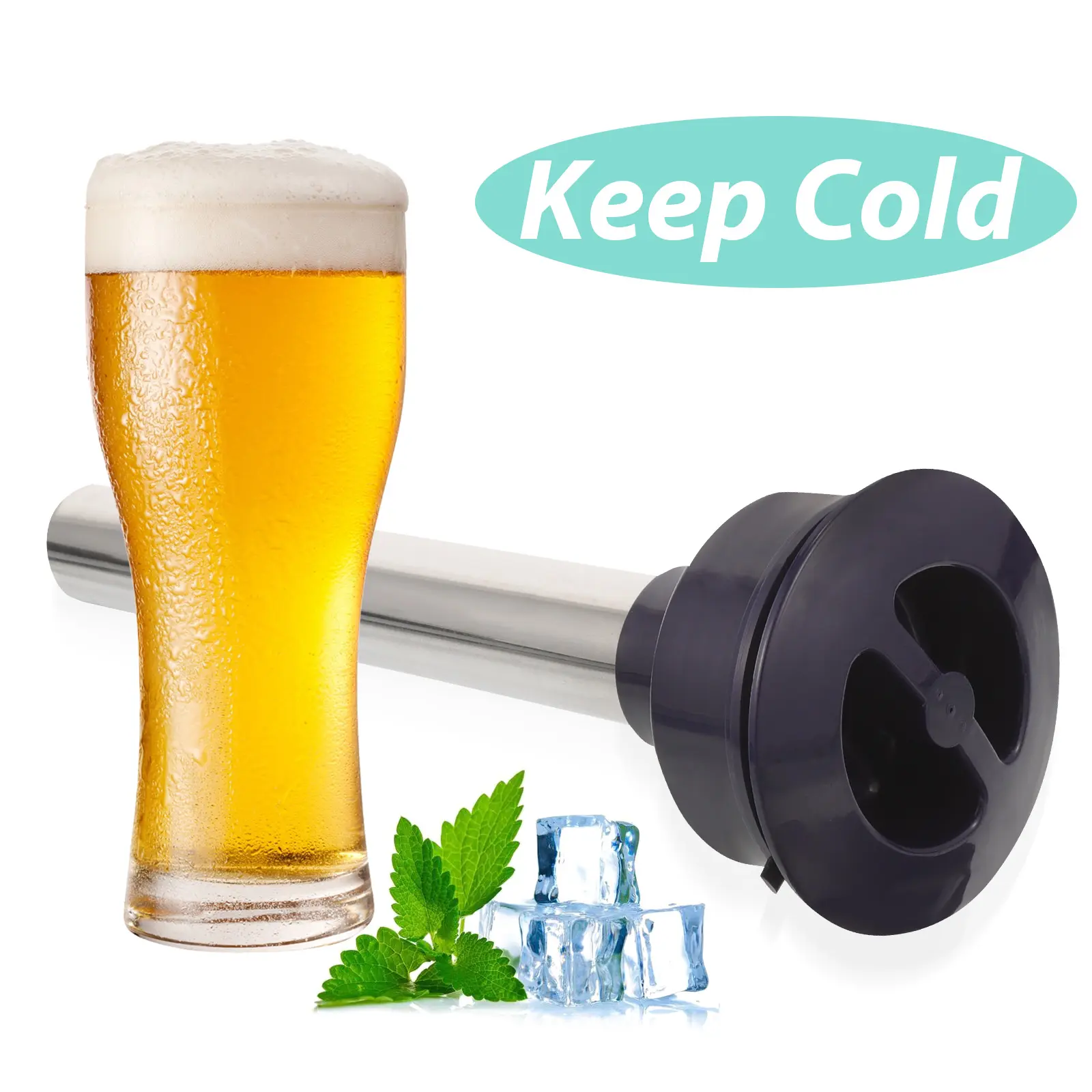 Stainless Steel Column Tube for Beer Tower Cooling Icicles Stick Reusable Ice Cubes Beverage Cooler Drink Chiller Ice Sticks