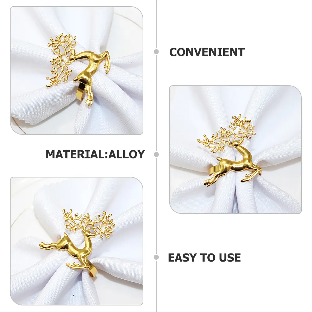 2 Pcs Winter Child Christmas Decoration Decorations Alloy Holiday Napkin Holders