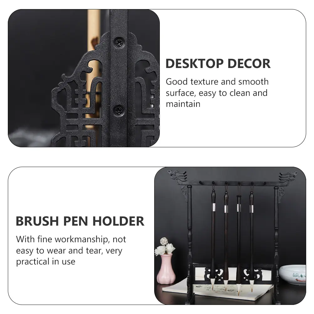 Plastic Brush Pen Rack Holder Storage Desk Decor Premium Material Smooth Surface Easy Clean Practical Office Supply