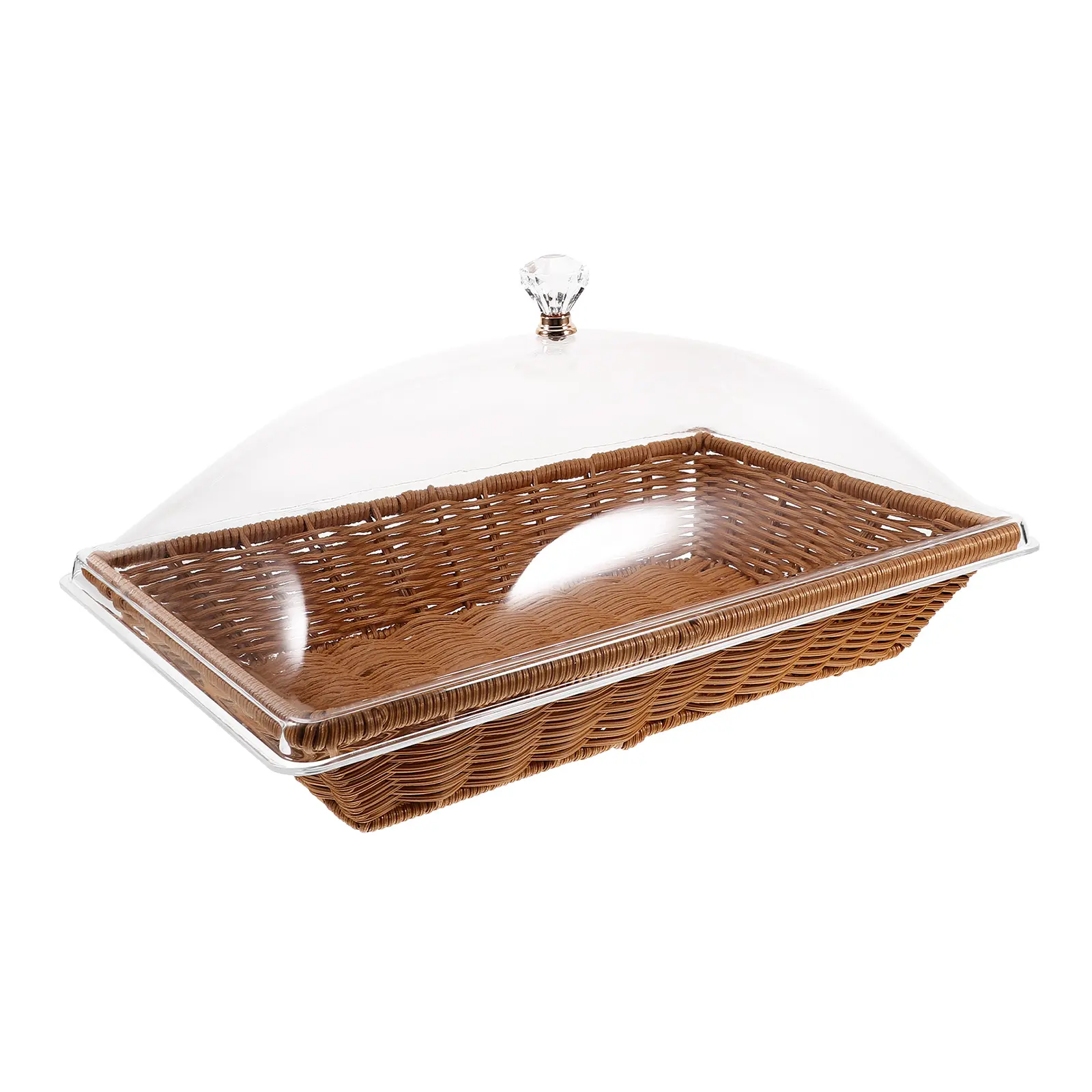 Food Fresh-keeping Basket Serving Bread Baskets for Table Artificial Imitation Rattan Tray Acrylic