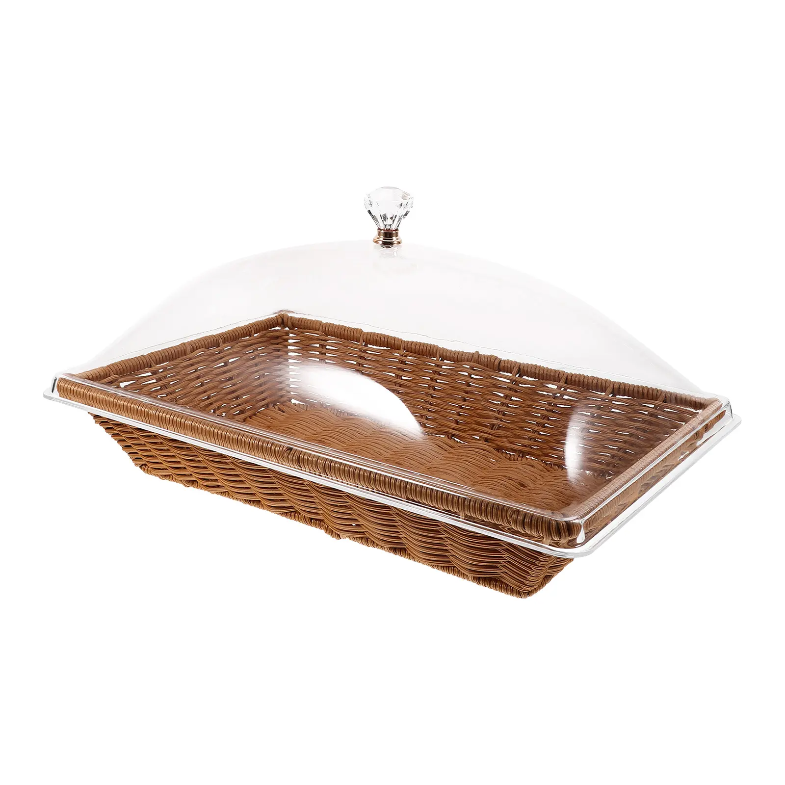 Food Fresh-keeping Basket Serving Bread Baskets for Table Artificial Imitation Rattan Tray Acrylic