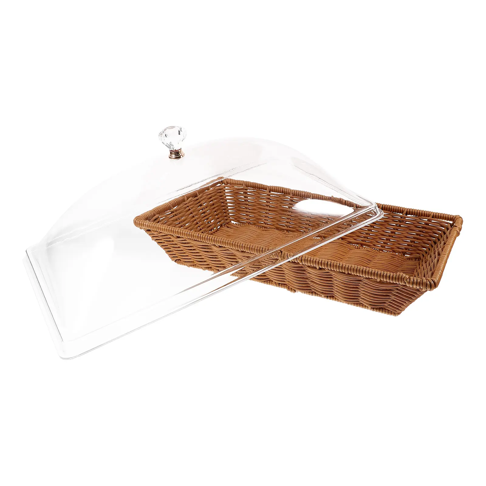 Food Fresh-keeping Basket Serving Bread Baskets for Table Artificial Imitation Rattan Tray Acrylic