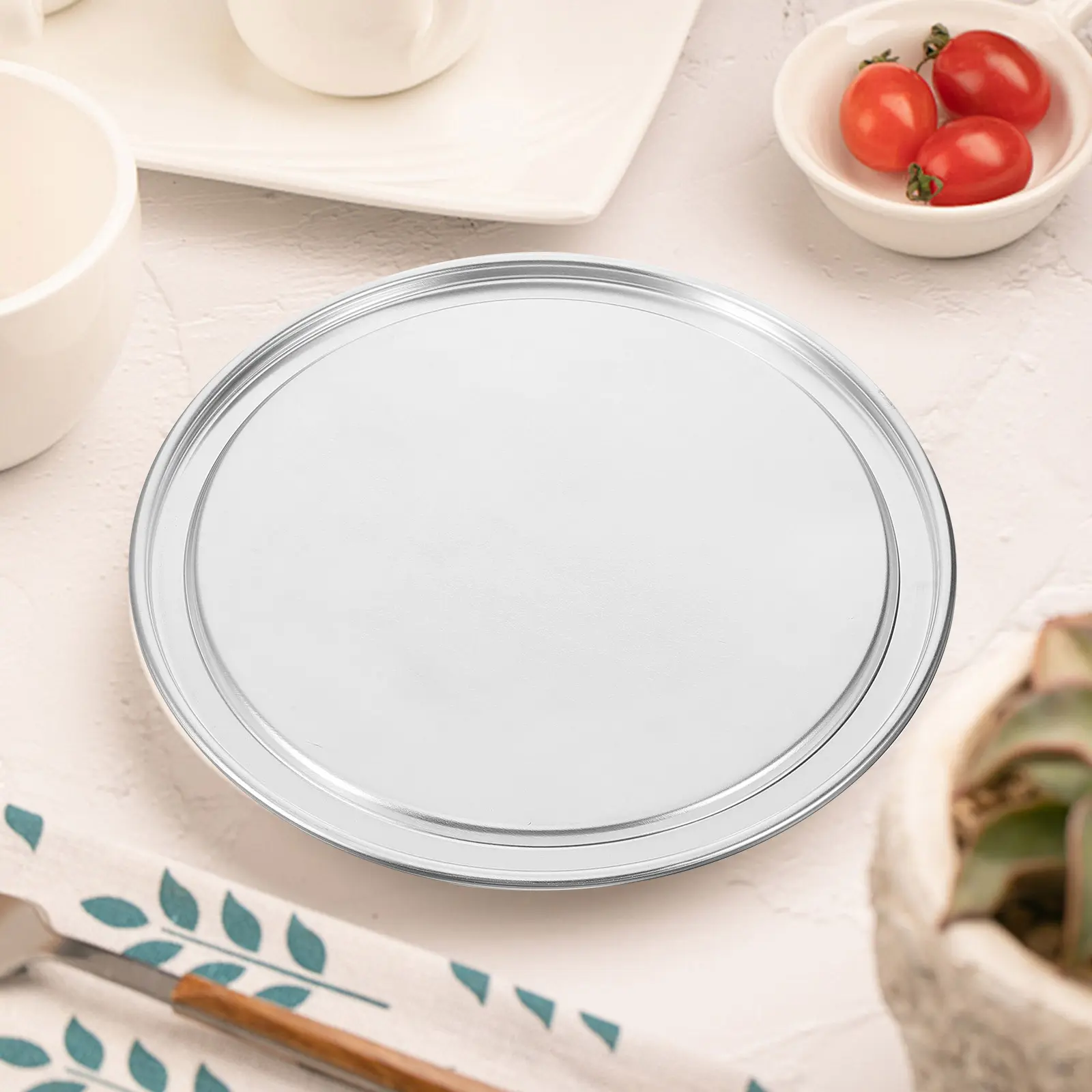 12 Inch Pizza Pan Lid Non stick Aluminum Alloy Baking Tray Cover for Oven Microwave Round Pans Accessories Metal Pie Trays
