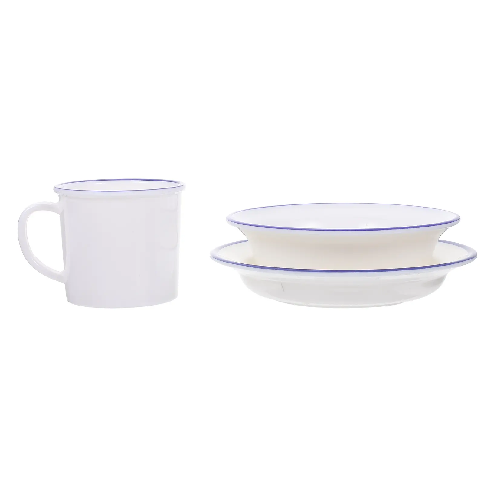 1 set Plate Cup Set White Melamine Practical Home Restaurant Decorative Tea Mug Plates Bowls Kit