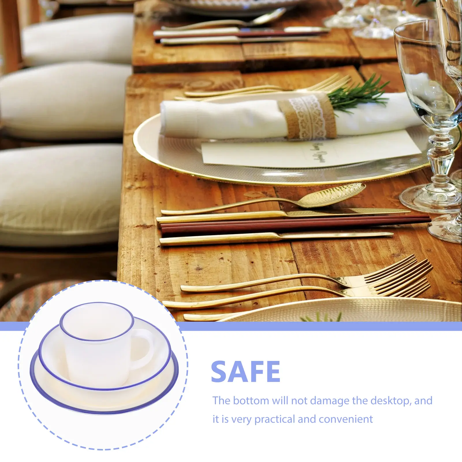 1 set Plate Cup Set White Melamine Practical Home Restaurant Decorative Tea Mug Plates Bowls Kit