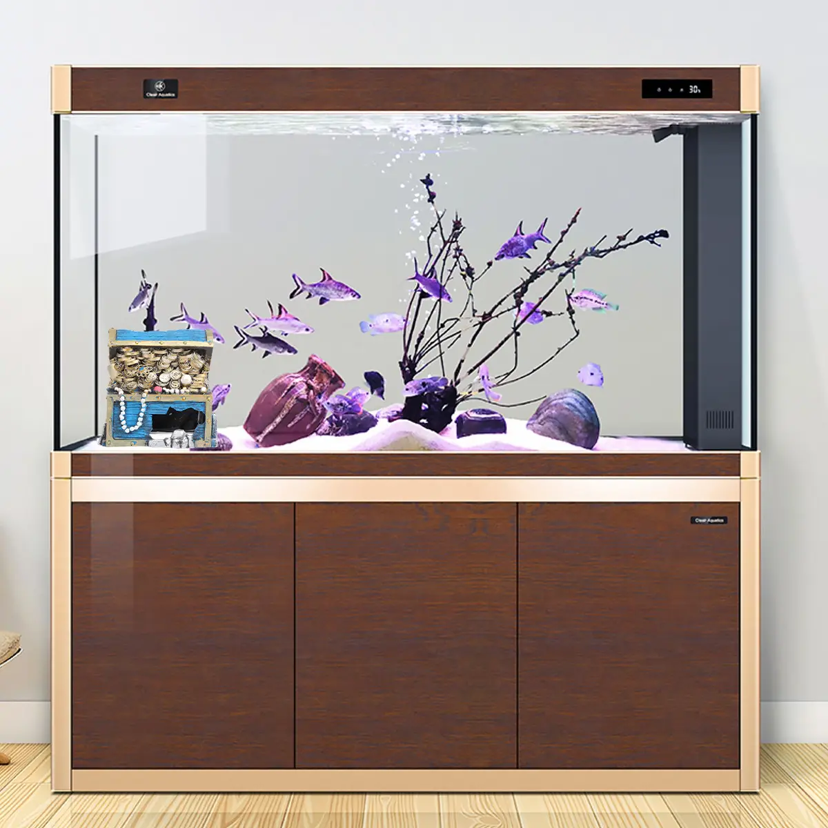 Jewelry Box Aquarium Landscaping Ornament Resin Tank Decor Natural Ceramic Bubbler Ornaments Durable Safe Fish Shelter Fish Tank