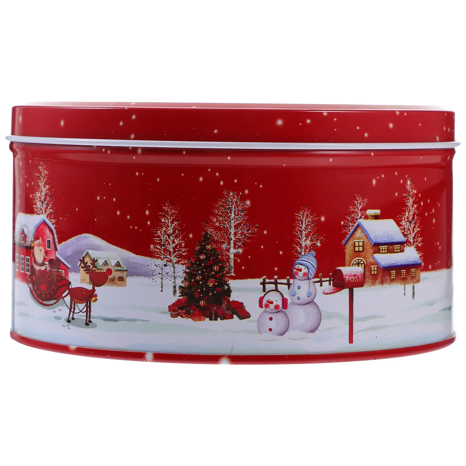 Candy Box Christmas Packaging Tin Boxes Cookie Container Holiday Tins Baked Goods Xmas Small Biscuits Treat