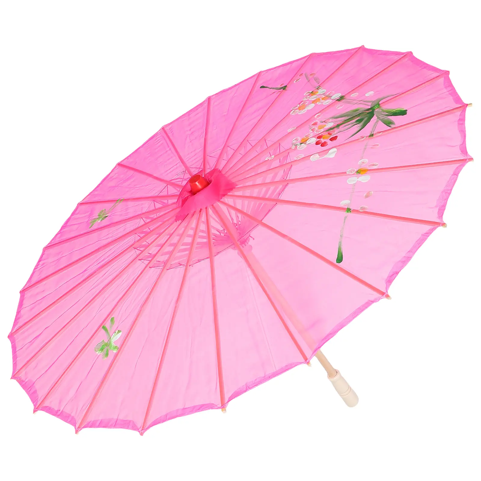 Silk Umbrella Pink Parasol Chinese Japanese Wedding Translucent Vintage Dance Prop Decorative Kids Photo Retro Folding Umbrella