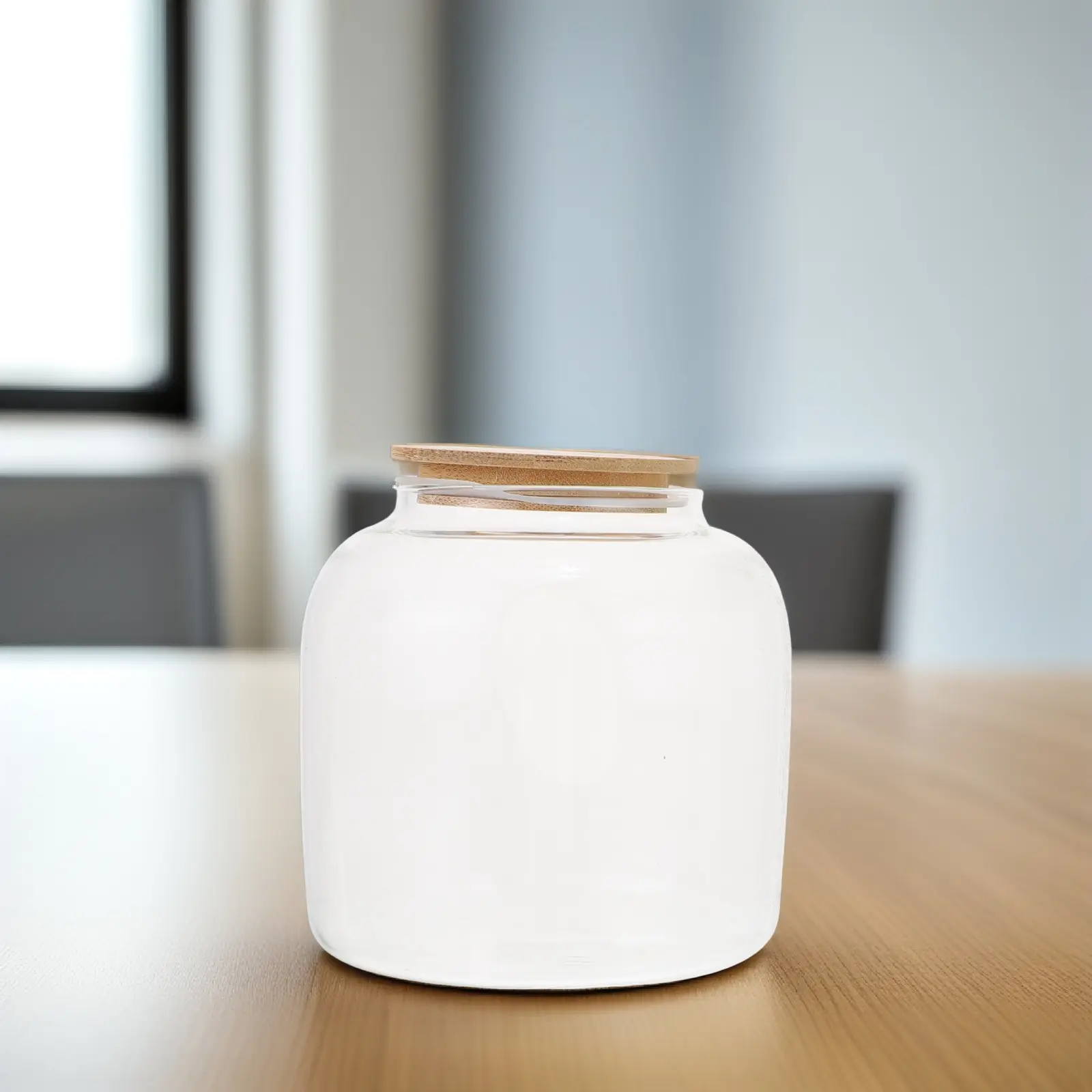 Glass Tea Storage Jar Sealed Canister Beans Pot H made Hammered Japanese Wood Lid Airtight Dustproof Moisture Proof