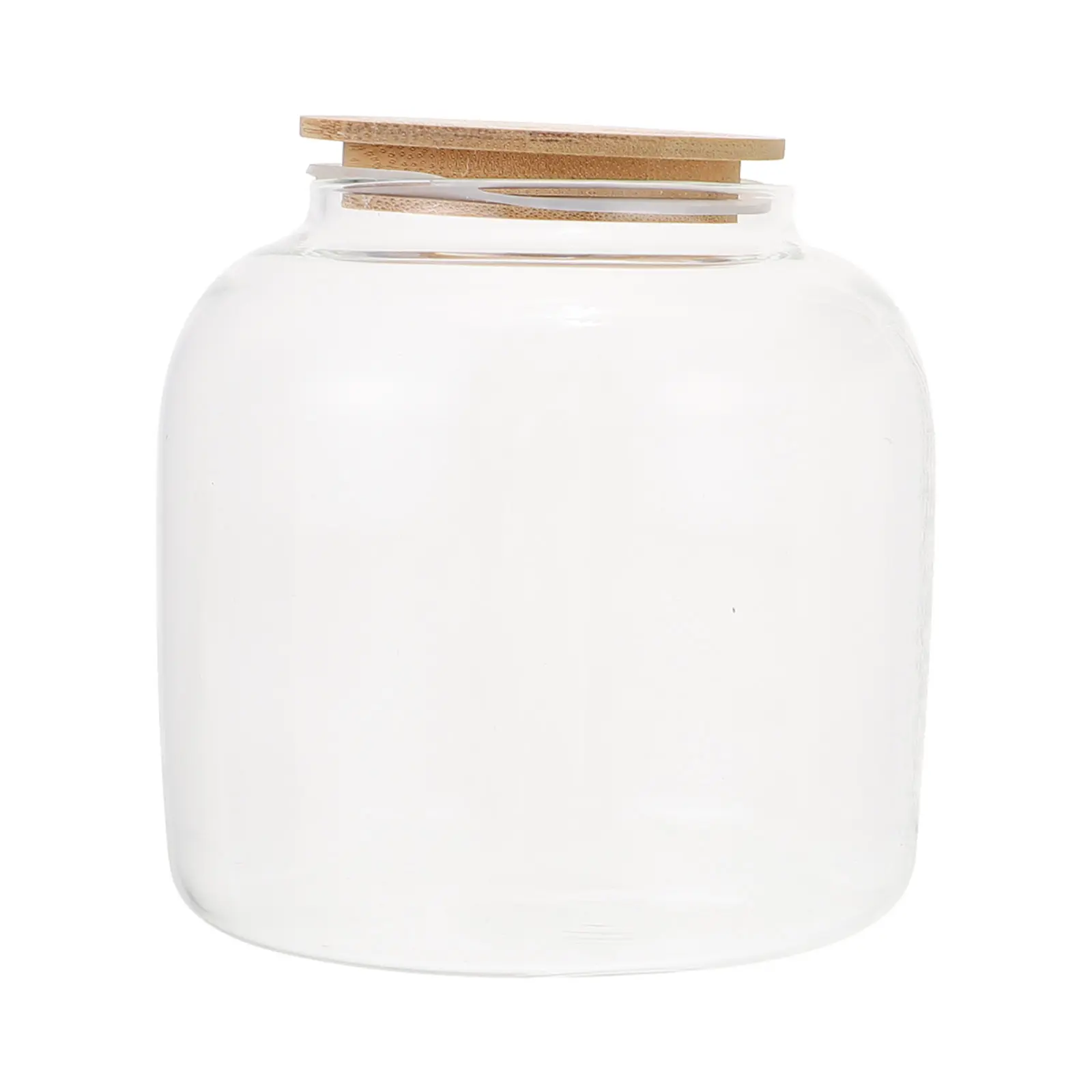 Glass Tea Storage Jar Sealed Canister Beans Pot H made Hammered Japanese Wood Lid Airtight Dustproof Moisture Proof